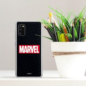 DeinDesign Handyhülle Marvel Comic Logo Marvel Logo Black Red, Samsung Galaxy A41 Silikon Hülle Bumper Case Handy Schutzhülle