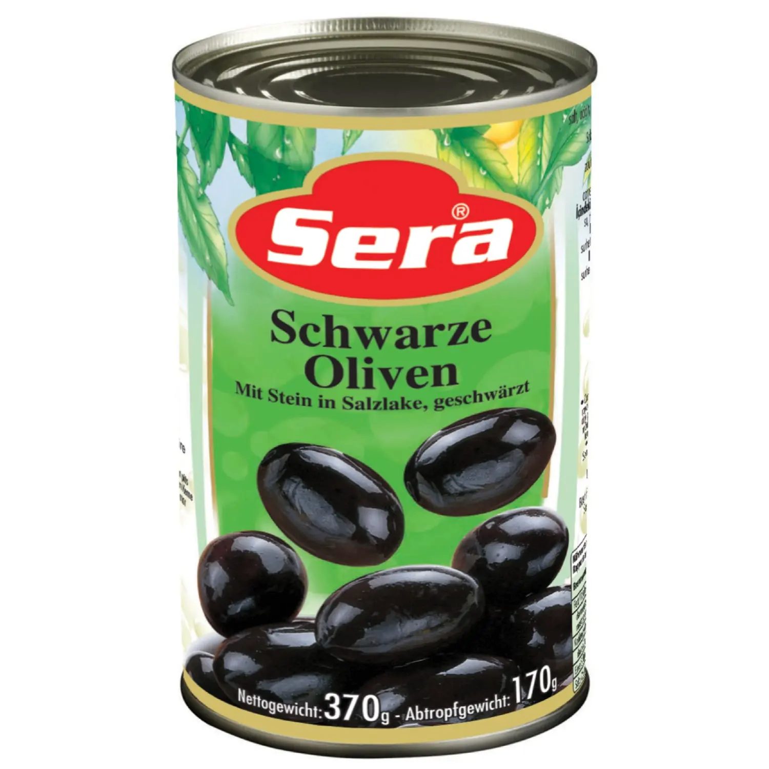 SERA FOOD Antipasti Sera Schwarze Oliven, 1 x 370,00 g, Klassisch & Aromatisch