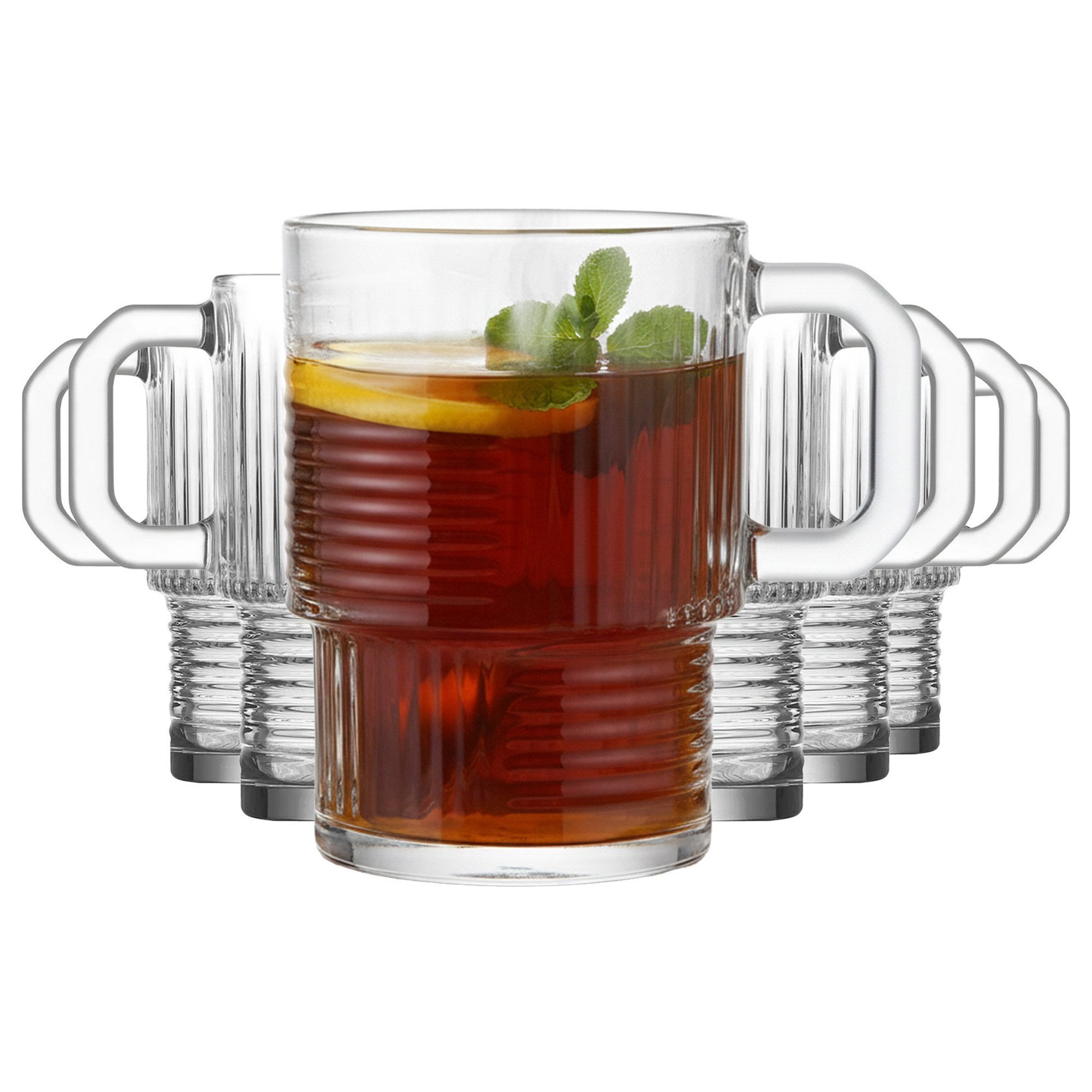 LAV Gläser-Set Helen Tee-Set, Glasbecher, 6-tlg., Glas, 6er Set, 270ml, ideal für Tee und Heißgetränke