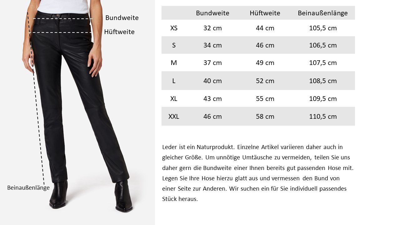 hochwertiges 9809 Lammleder Lederhose Schwarz RICANO