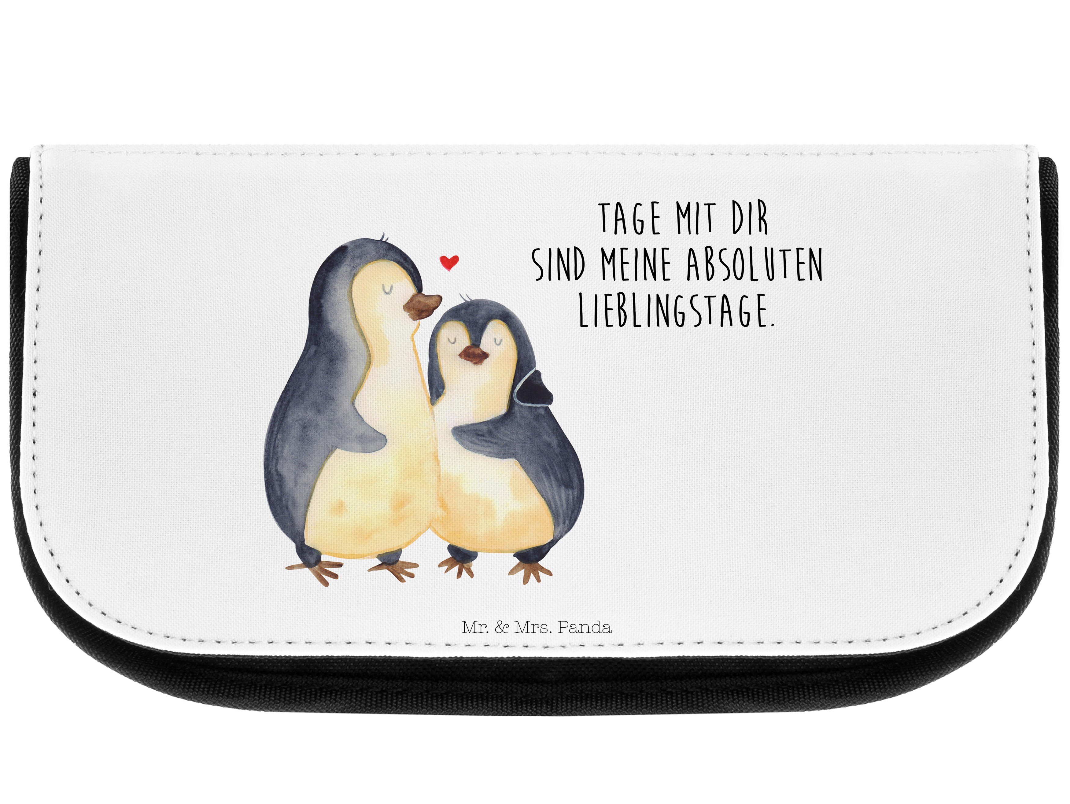 Kosmetiktasche Mr. - & Weiß Mrs. Tasche, Panda - umarmend Lie Pinguin Geschenk, Kulturbeutel, (1-tlg) Make-Up