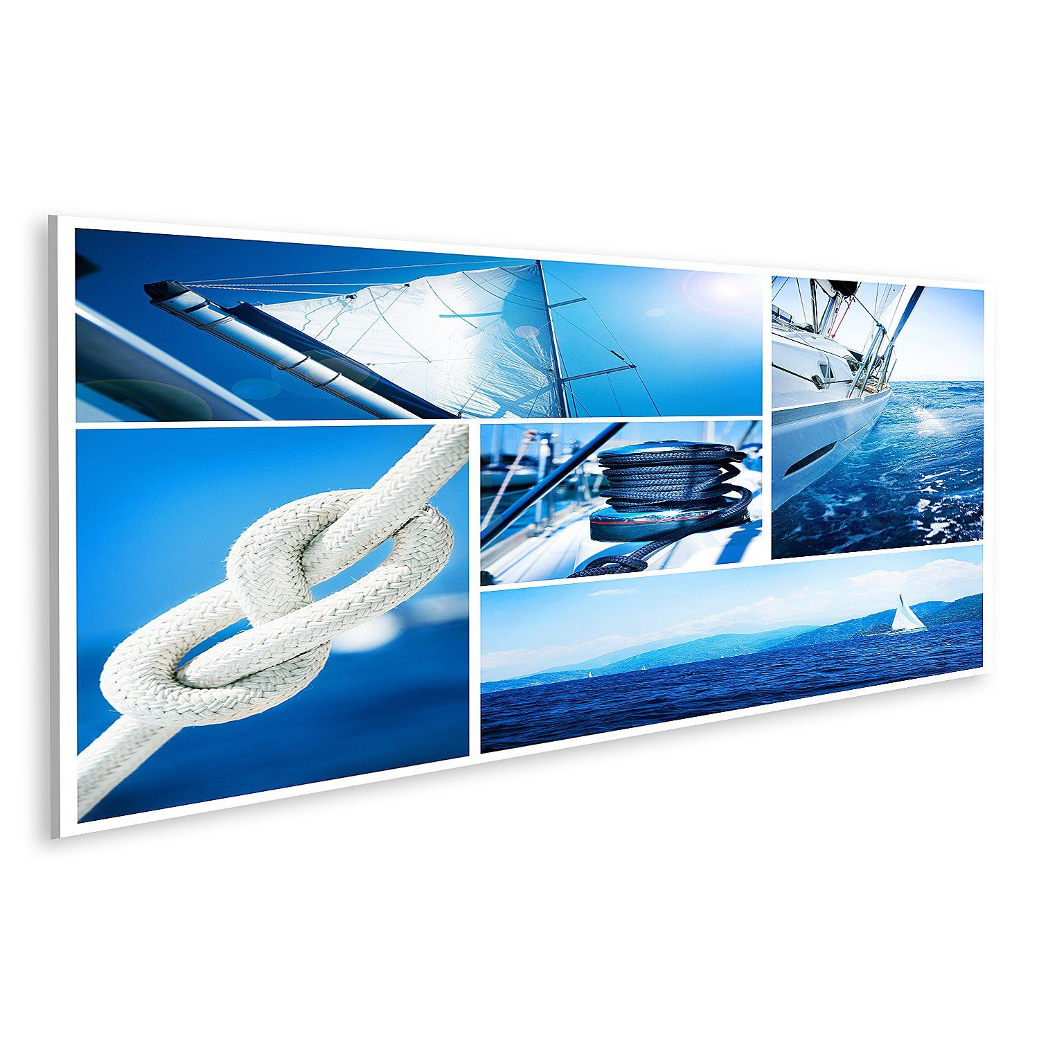 islandburner Leinwandbild Bild auf Leinwand Yacht Collage Segelboot Yachting Konzept Wandbild Po