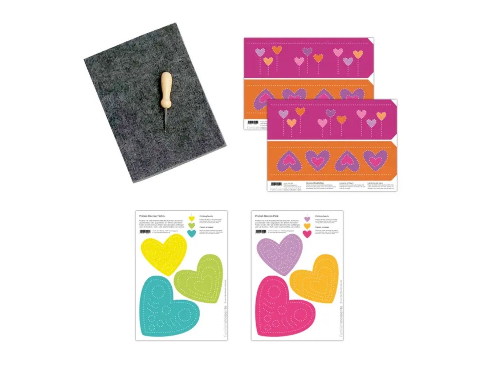 LK Trend & Style Bastelkartonpapier Prickelset Herzen, liebevoll gestaltete Tischdekoration