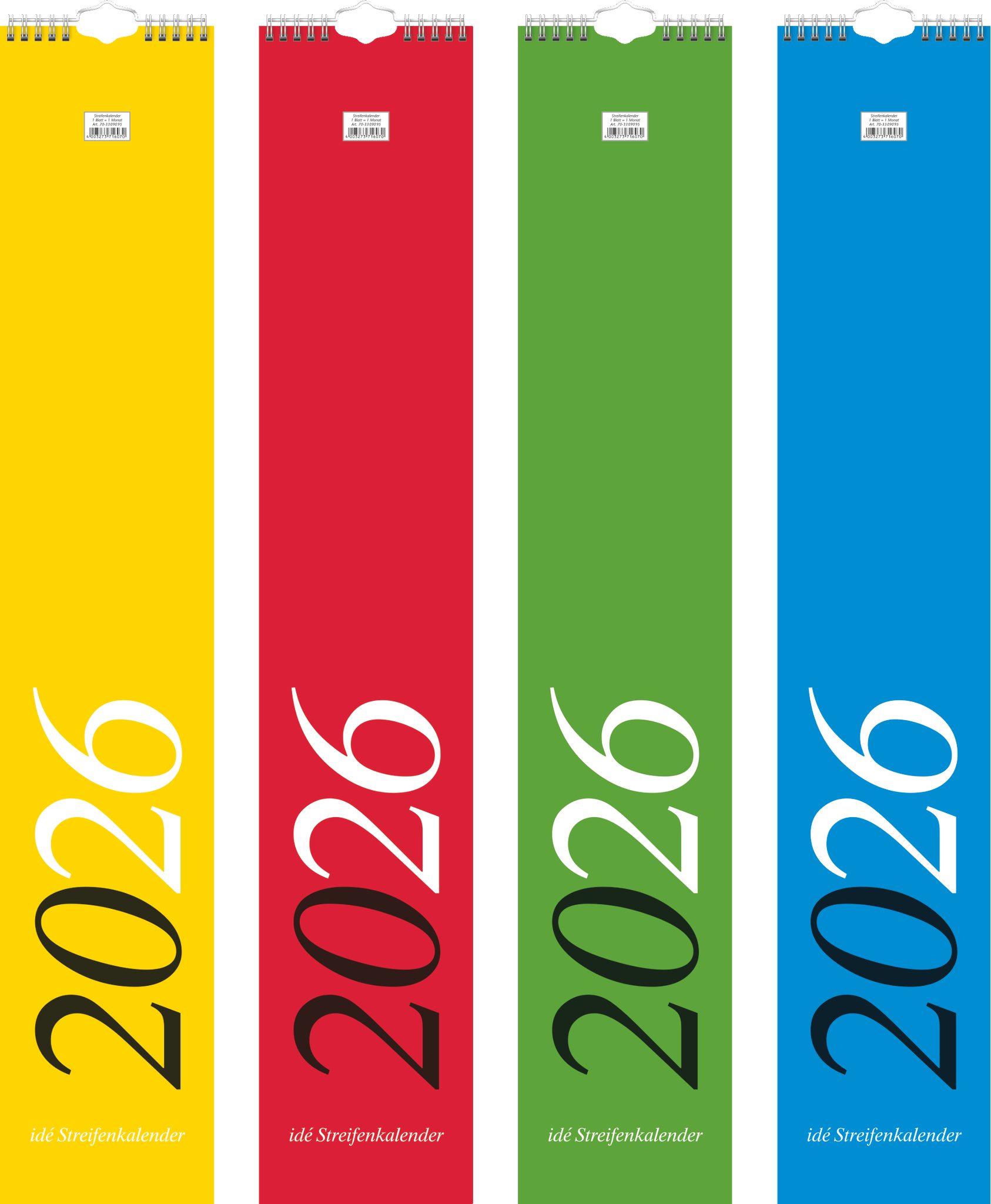 BRUNNEN Wandkalender Brunnen Streifenkalender 2026 sortiert