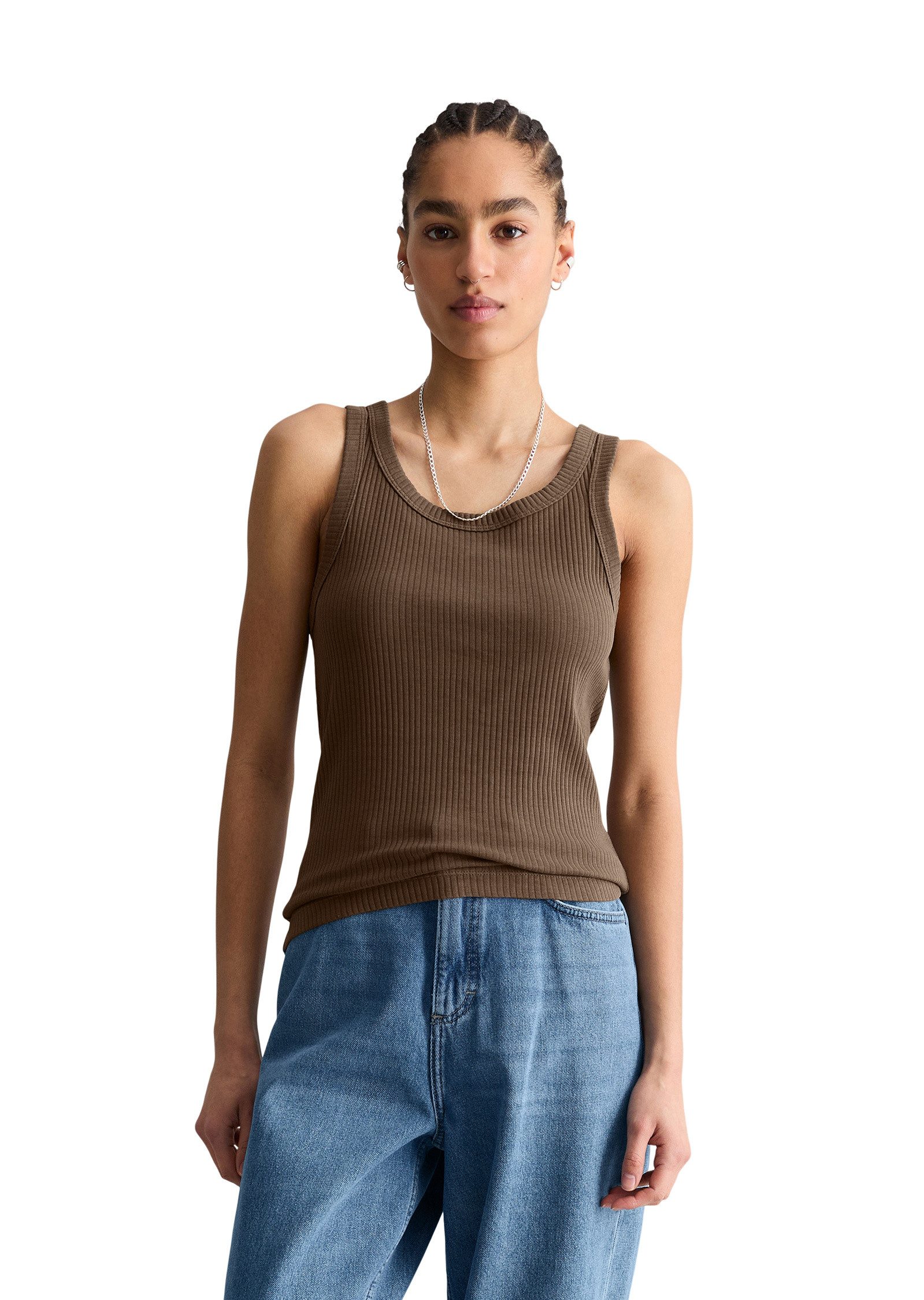 Marc O'Polo DENIM T-Shirt aus Organic-Cotton-Rib-Jersey günstig online kaufen