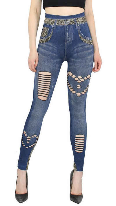 dy_mode Jeggings Damen Leggings in Jeans Optik Jeggings High Waist Jeansleggings Bequem mit elastischem Bund