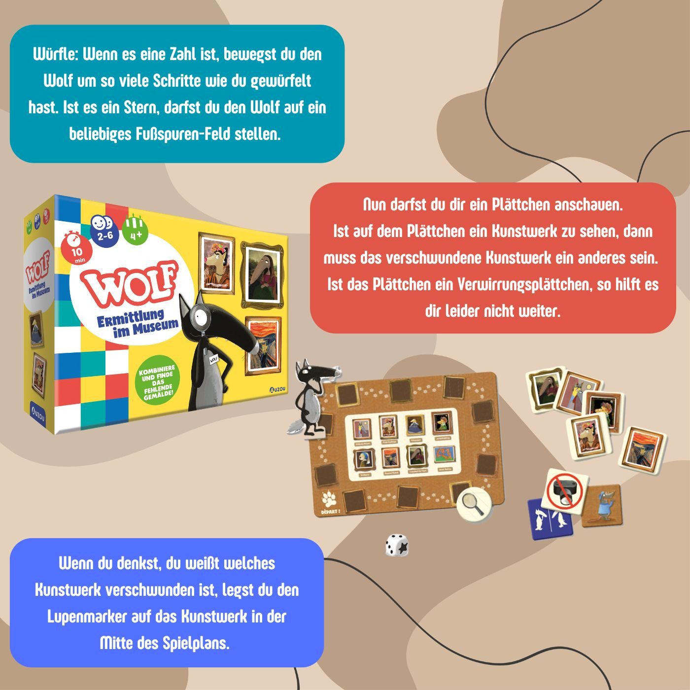 AUZOU Spiel Wolf - Ermittlung im Museum, Wolf - Ermittlung im Museum