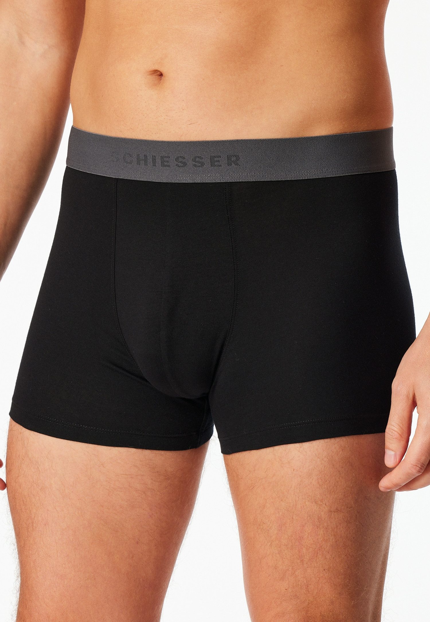 Schiesser Boxershorts 95/5 Multipacks (3er Pack) ohne Eingriff, Logobund, kurzes Bein