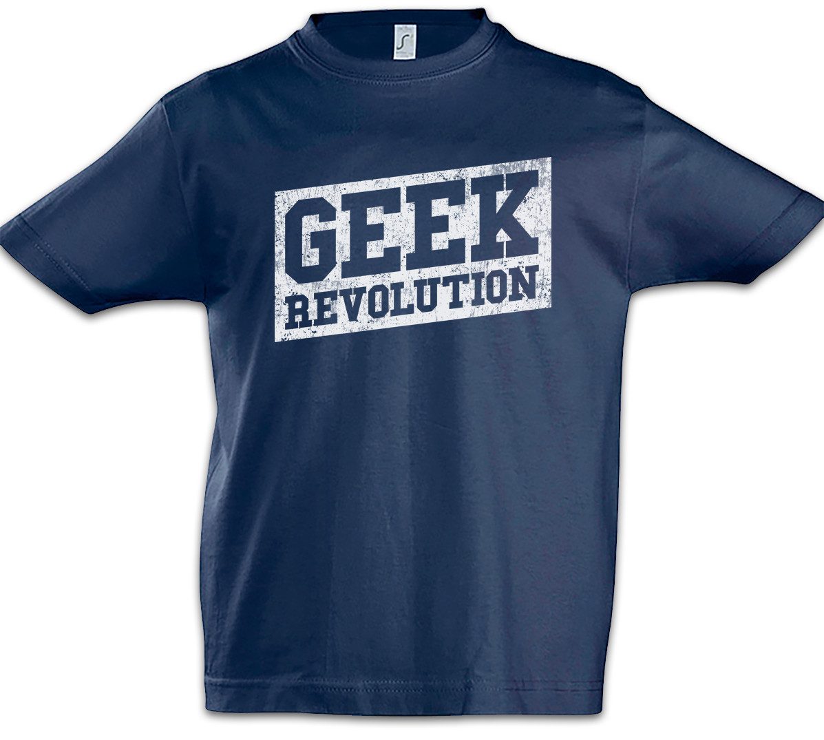 Print-Shirt Geek Revolution Kinder T-Shirt Gaming Game Nerd Controller Joystick