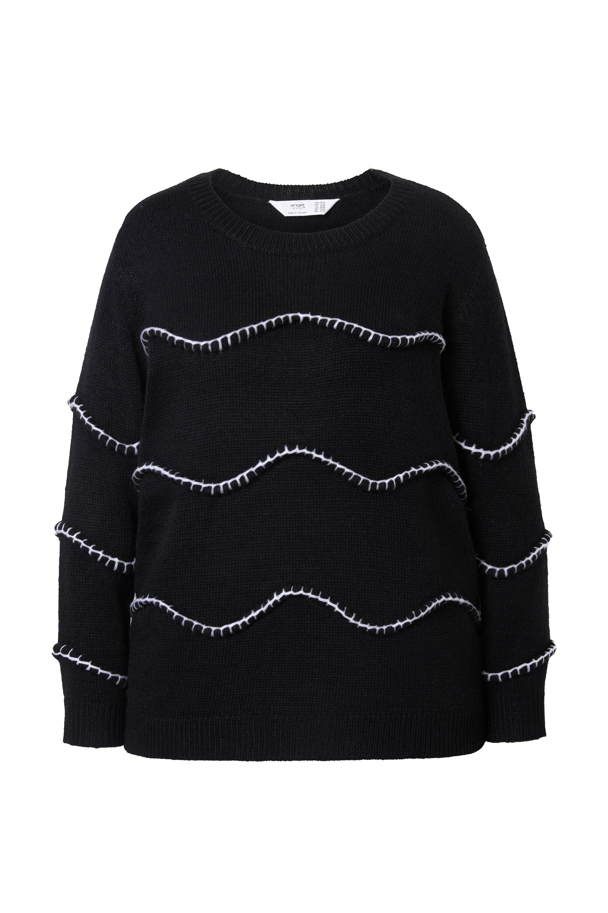 Angel of Style Strickpullover Pullover Straight Fit Wellenmuster günstig online kaufen