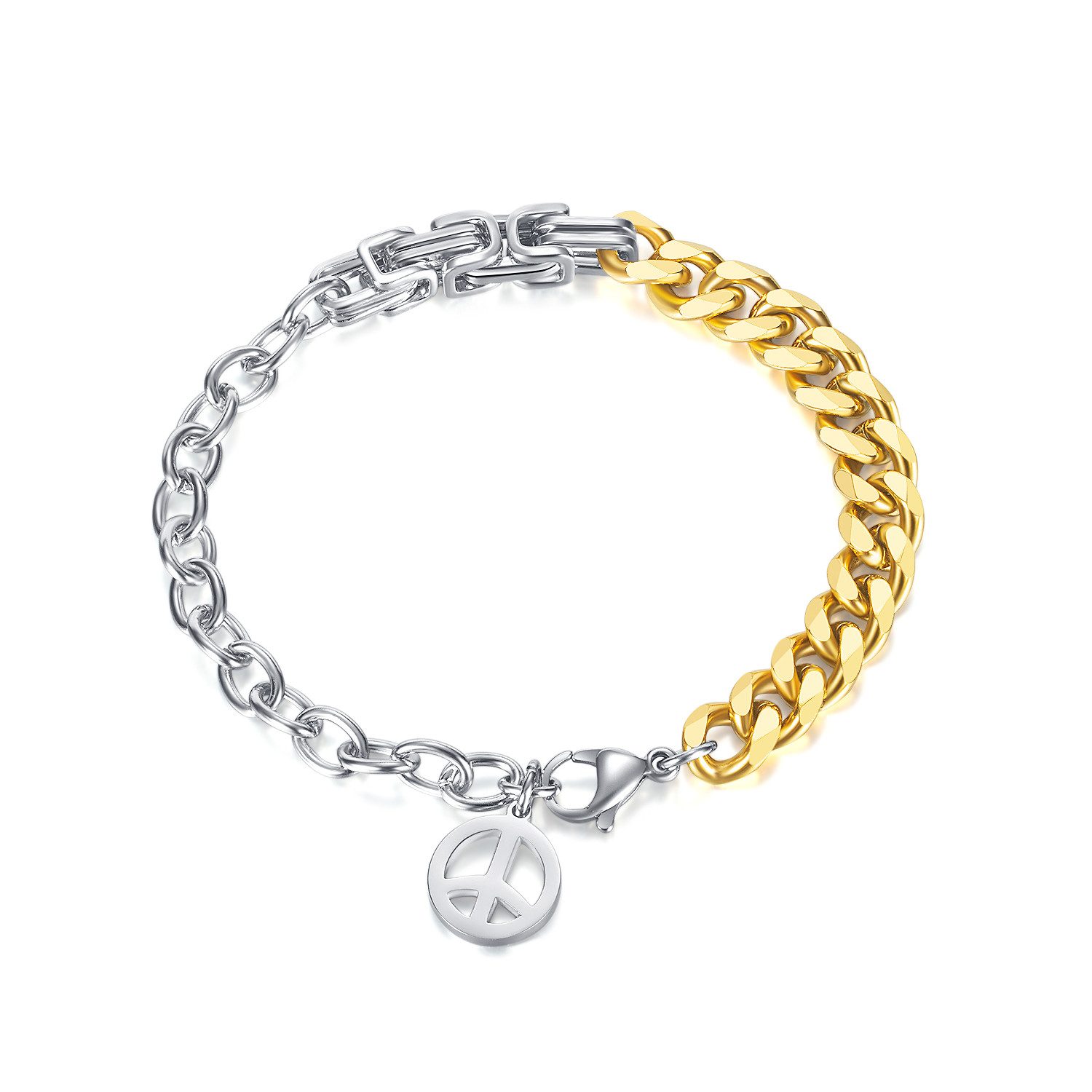 Kingka Armband Edelstahlarmband Schmuck Geschenk Peace, Frieden, Zu Shirt, Hoodie, Jeans, Sneaker! Büro, Urlaub, Party, Geschenkidee
