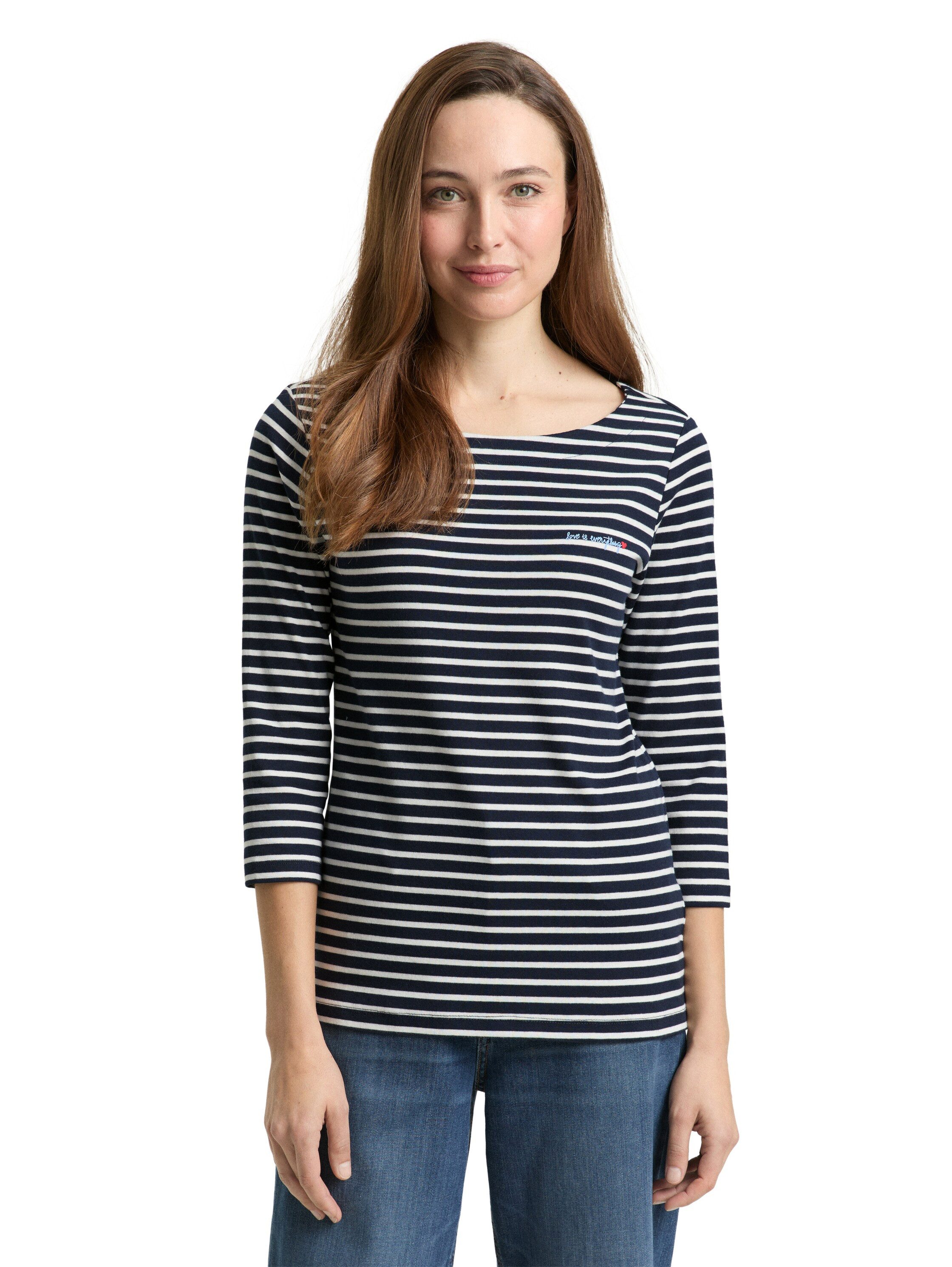 TOM TAILOR 3/4-Arm-Shirt im Streifen-Design günstig online kaufen
