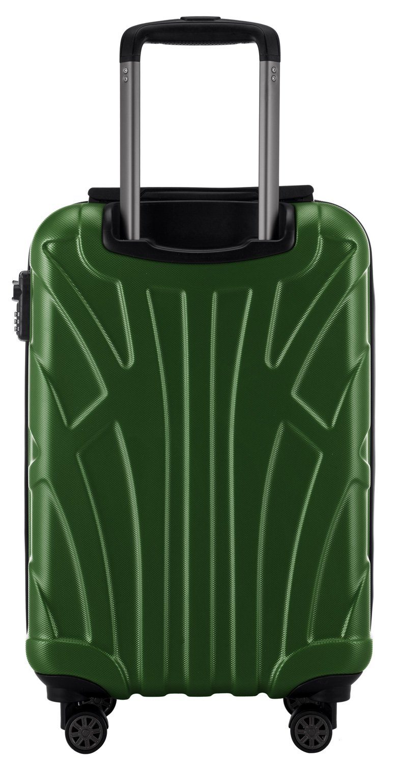 L S1, Grün 4 33 Handgepäckkoffer Packvolumen 55 cm, Leicht, Robust, Rollen, Zahlenschloss, TSA Suitline