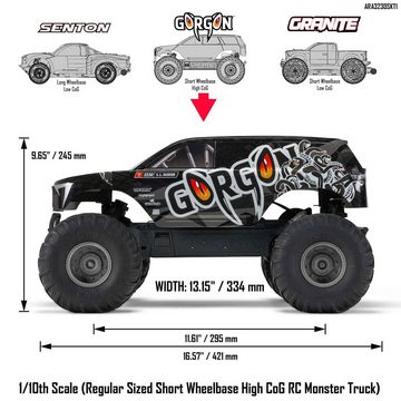 Arrma RC-Monstertruck Arrma Gorgon 4x2 Mega 550 Monstertruck RTR Kit Bausatz 1:10 mit Akku