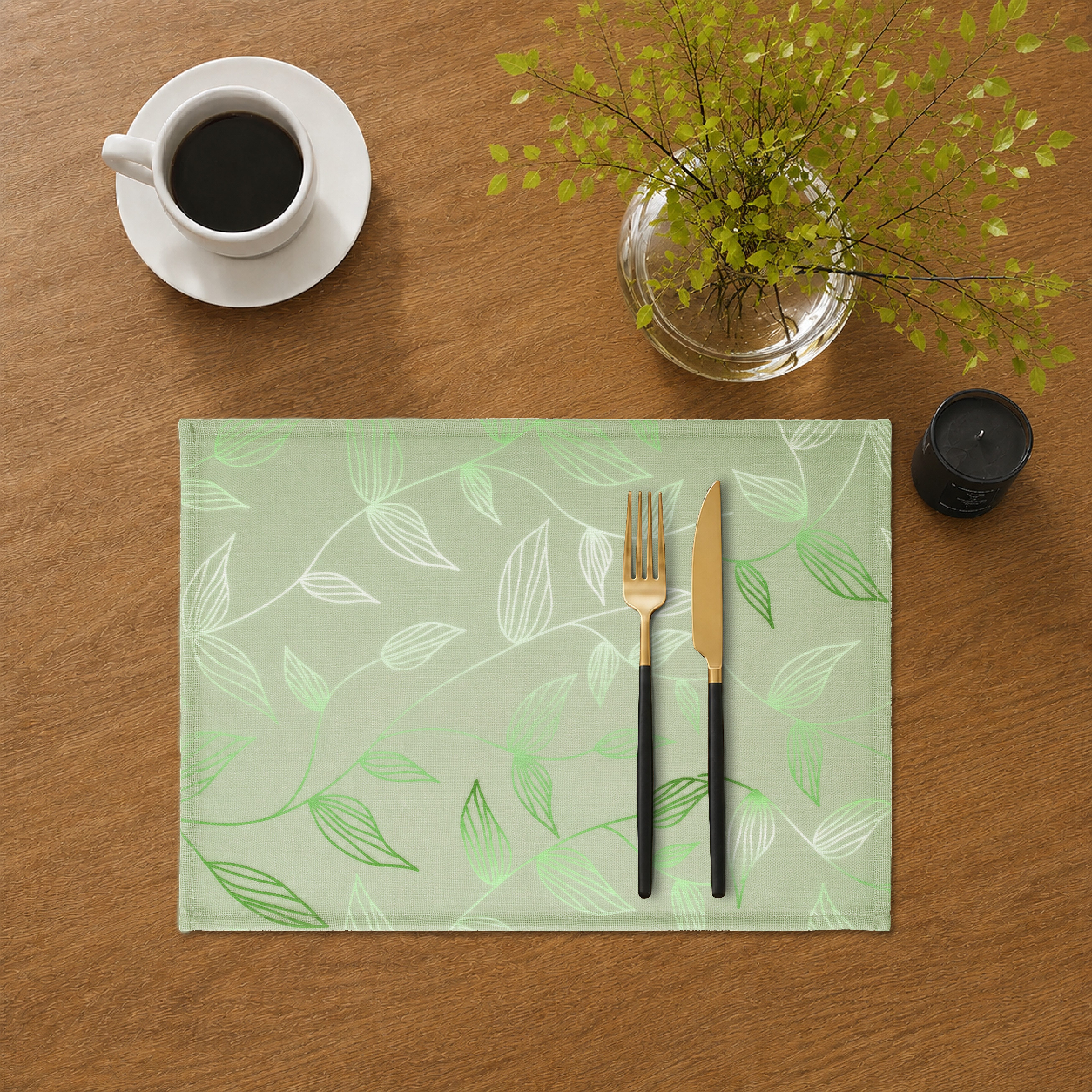 OTTO home Platzset Raffon, (2-St), 2er Set, bedruckt, stillvoller Blätterdruck, Esszimmer Dekoration