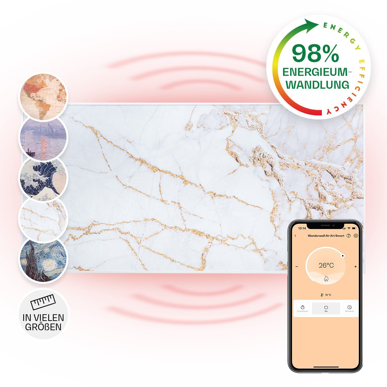 Klarstein Heizkörper Wonderwall Air Art Smart, elektrische Infrarot Wandhei günstig online kaufen