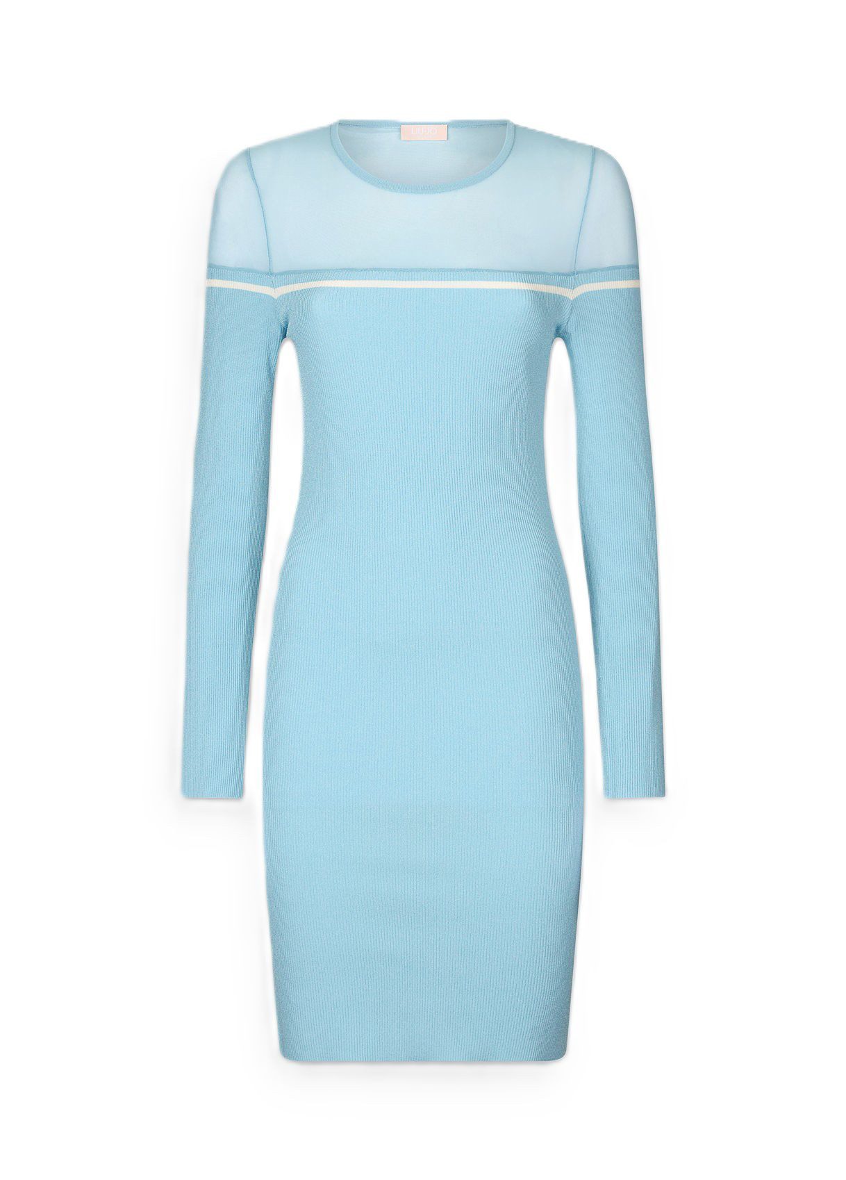 Liu Jo Minikleid – Kurzes Damen-Strickkleid mit Tülldetails – Langarmkleid