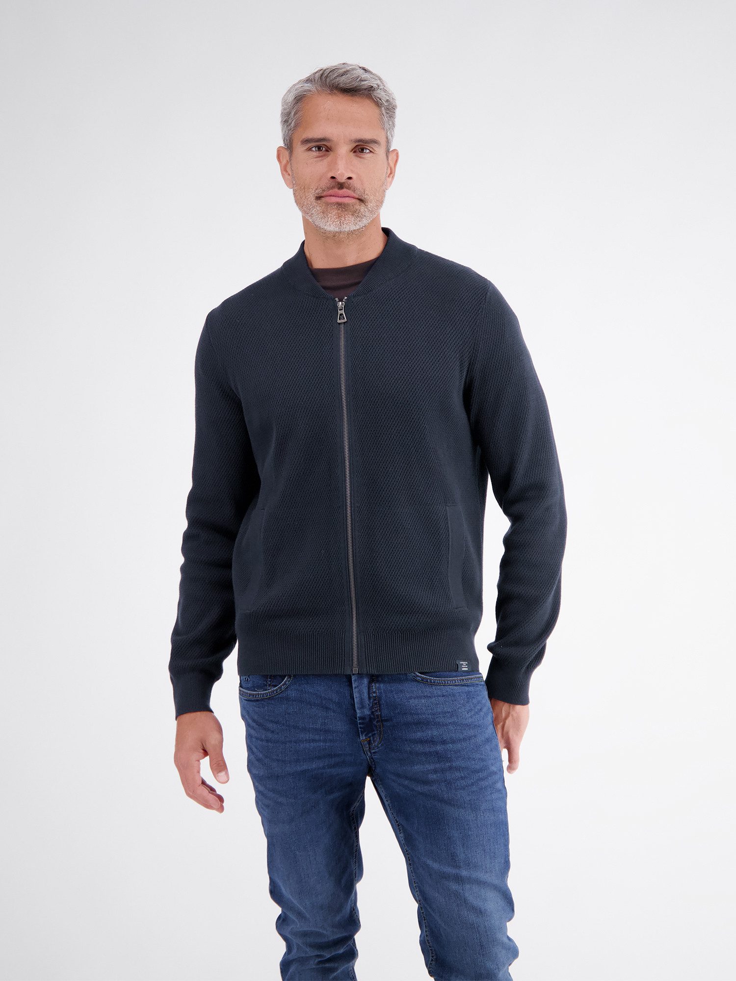 LERROS Strickjacke Strickjacke aus Baumwollstrick mit dezent flachem Kragen