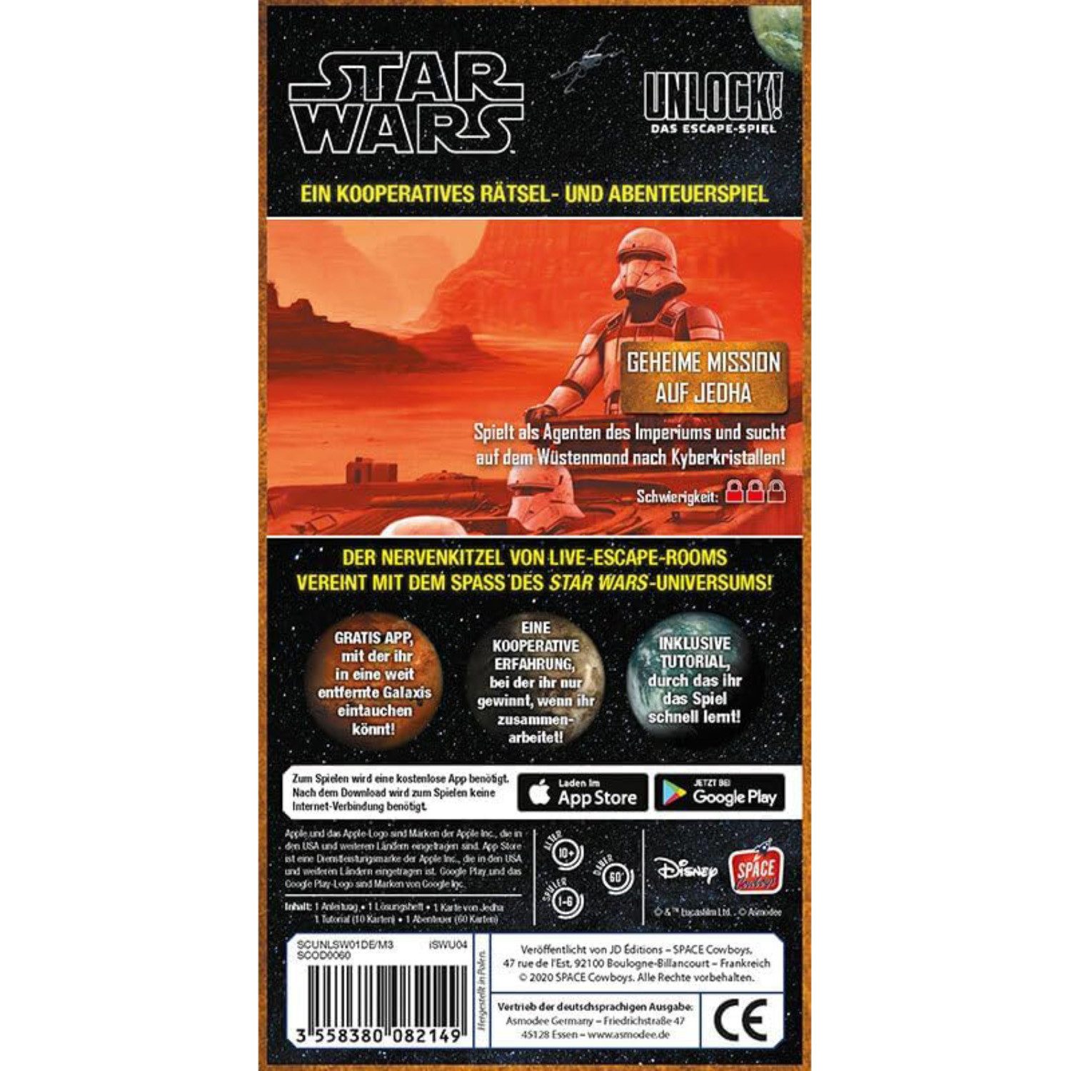 Asmodee Notebook-Kühler Space Cowboys, Unlock! Star Wars – Geheime Mission auf Jedha