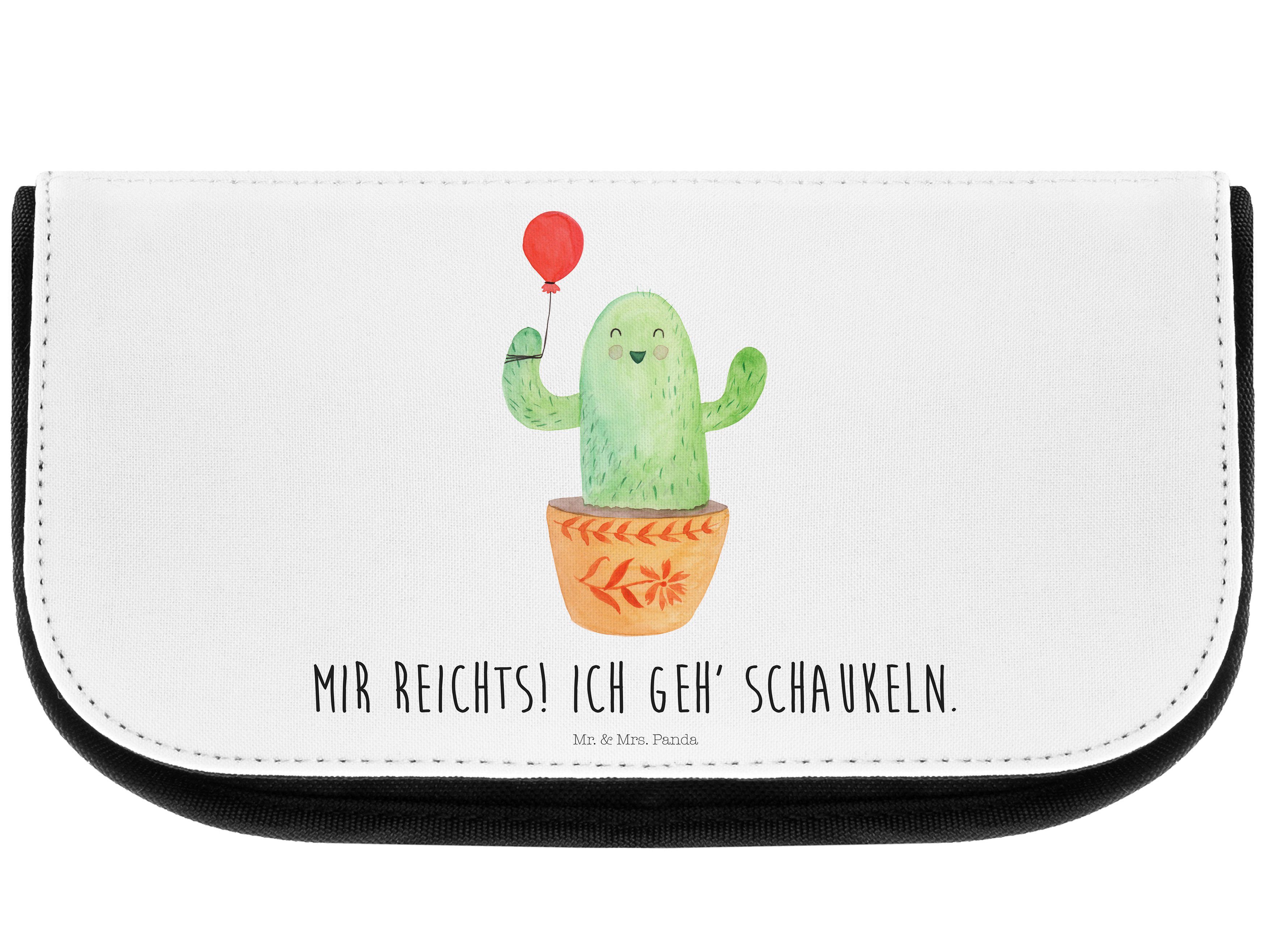 Mr. & Mrs. Panda Kosmetiktasche Kaktus Luftballon - Weiß - Geschenk, Kulturbeutel, Freude, Schminktas (1-tlg)