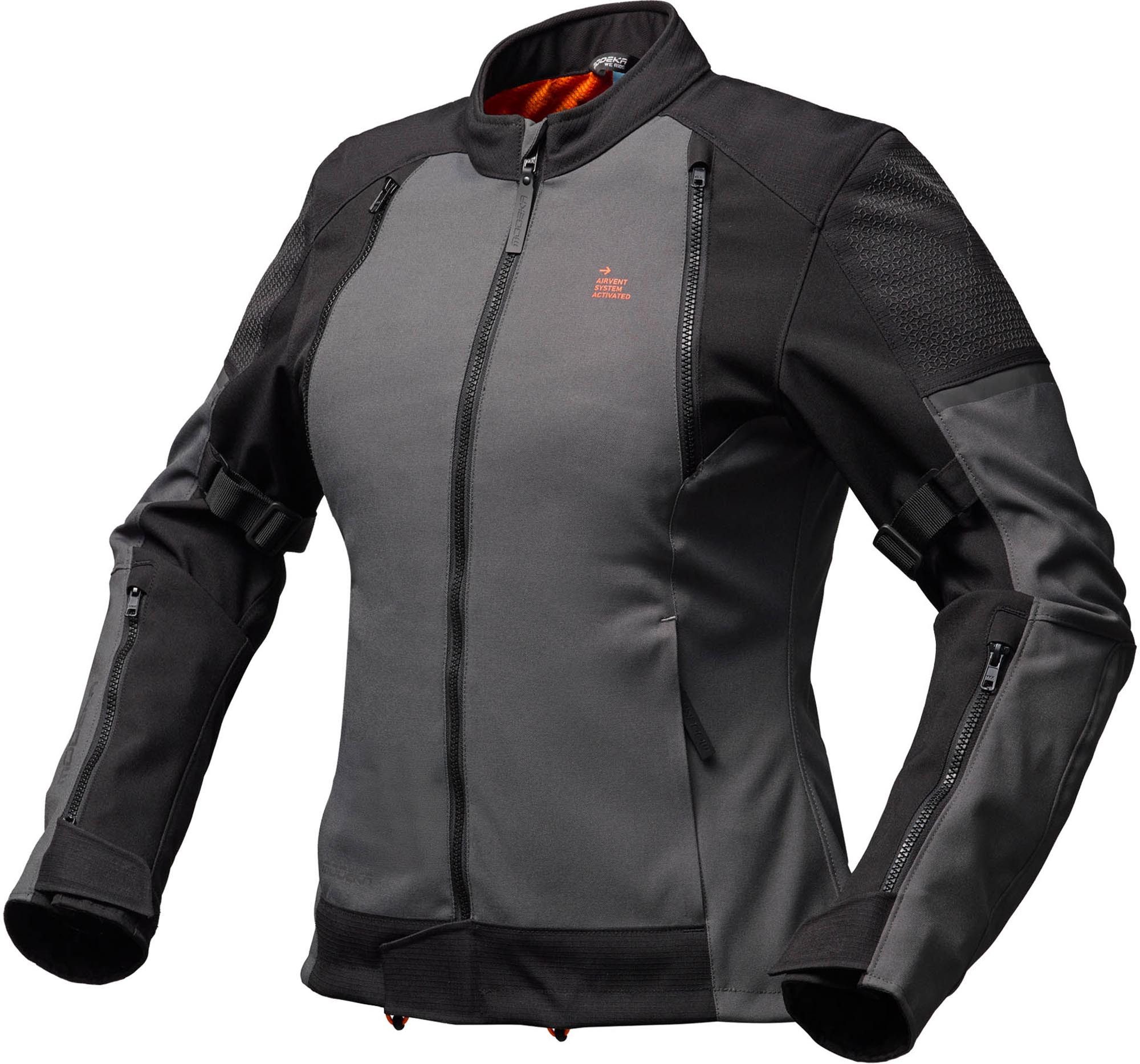 Modeka Motorradjacke Muva Damen Motorrad Textiljacke Airbag vorbereitet,Verbindungsreißverschluss,Ellenbogenprotektore