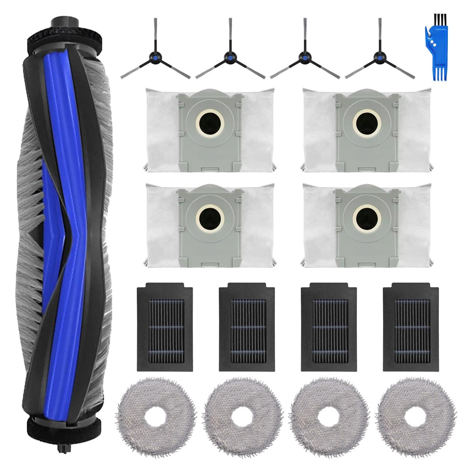 VERCO Reinigungsbürsten-Set Reinigungskit für Ecovacs, Für Ecovacs Deebot T50 Max Pro, Für Ecovacs Deebot T50 Max Pro Omni Gen2, Für Ecovacs Deebot T50 Max Pro Omni, (17-tlg), Ersatz Teile Set Wartungskit Filter Seitenbürste Zubehör Bürste