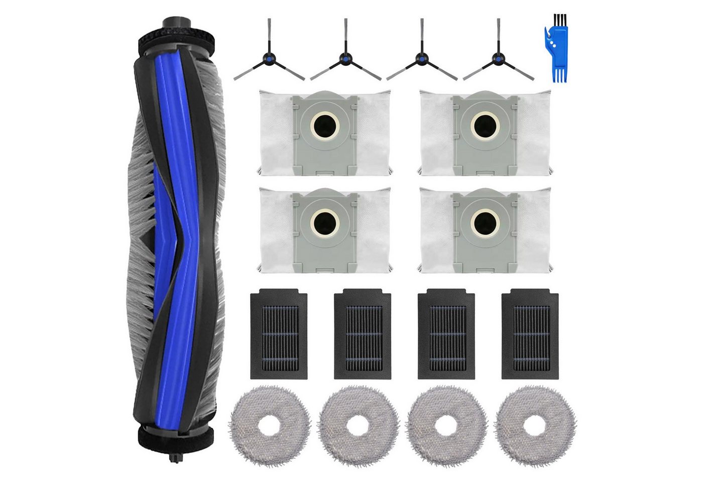 VERCO Reinigungsbürsten-Set Reinigungskit für Ecovacs, Für Ecovacs Deebot T50 Max Pro, Für Ecovacs Deebot T50 Max Pro Omni Gen2, Für Ecovacs Deebot T50 Max Pro Omni, (17-tlg), Ersatz Teile Set Wartungskit Filter Seitenbürste Zubehör Bürste