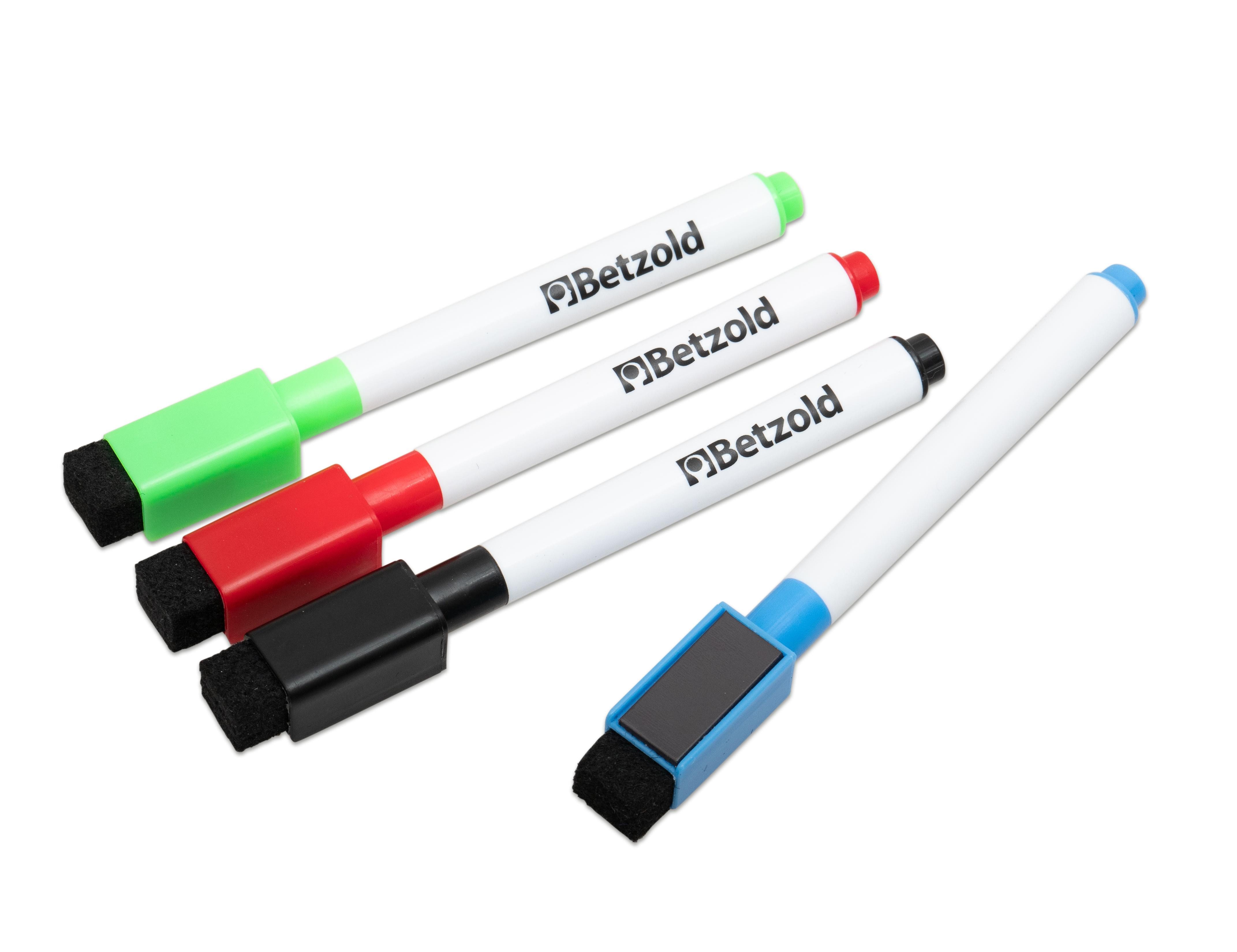 Betzold Folienstift Folienstifte-Set mit Löschfilz und Magnet, 4 Stück in 4 Farben