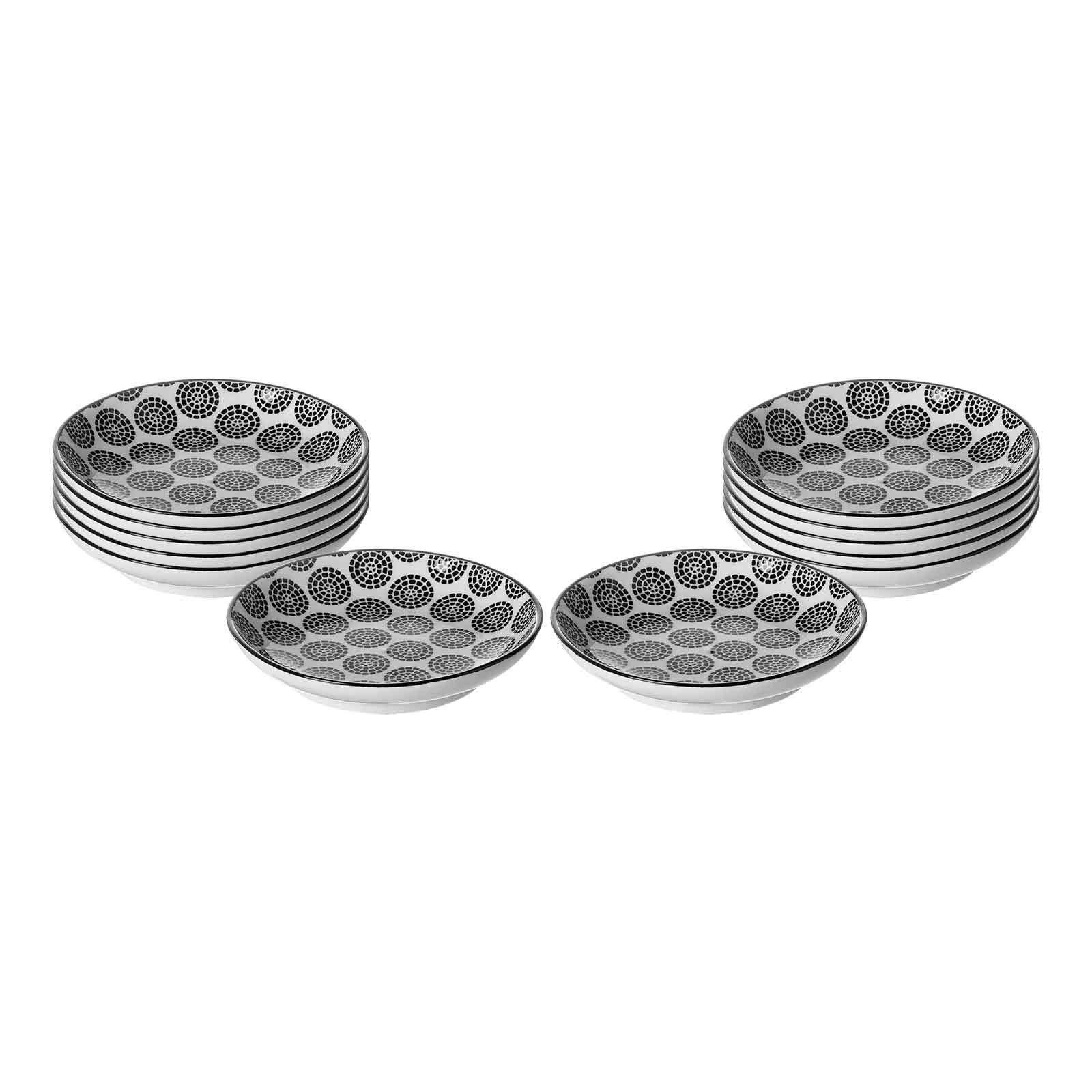 Ritzenhoff & Breker Dipschale Takeo Circles Dipschalen ø 10 cm 12er Set, Porzellan, (12x Schale, 12-tlg)