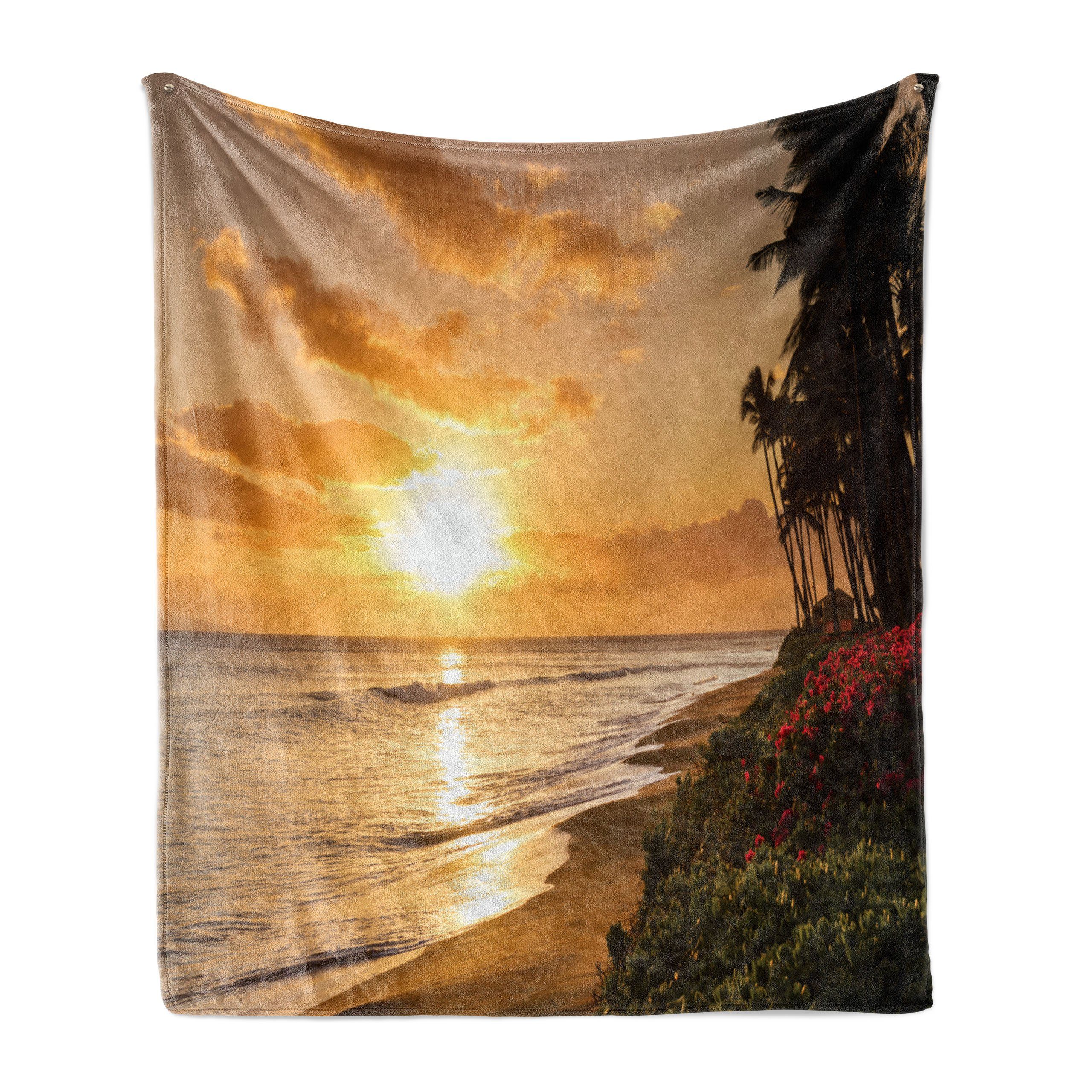 Sonnenuntergang für am Tropisch Beach Plüsch den Gemütlicher Innen- Wohndecke Außenbereich, Sand und Abakuhaus,