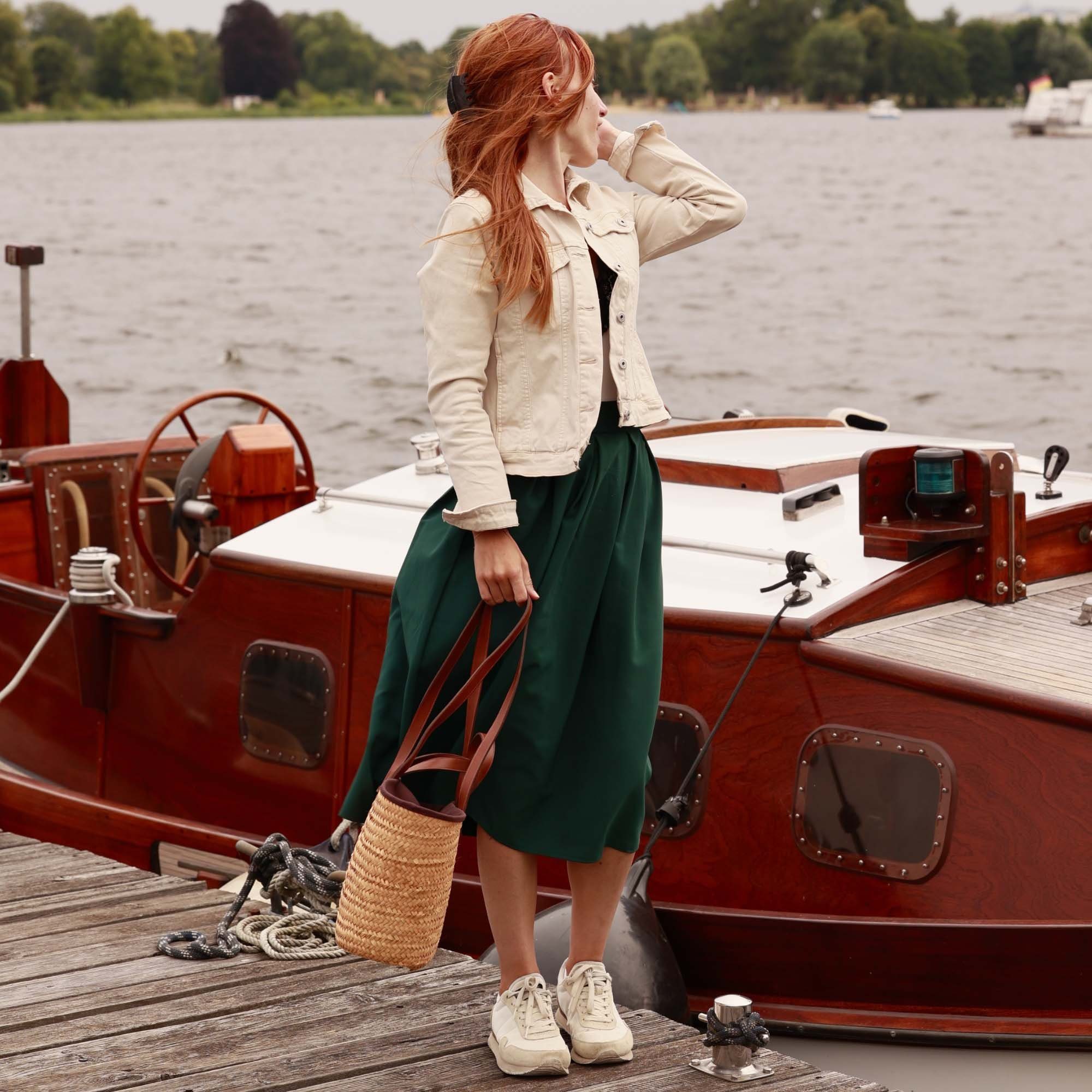 NATUREHOME Schultertasche Umhängetasche Shopper Korb Palmblatt, Handarbeit, Nachhaltig, Naturmaterial