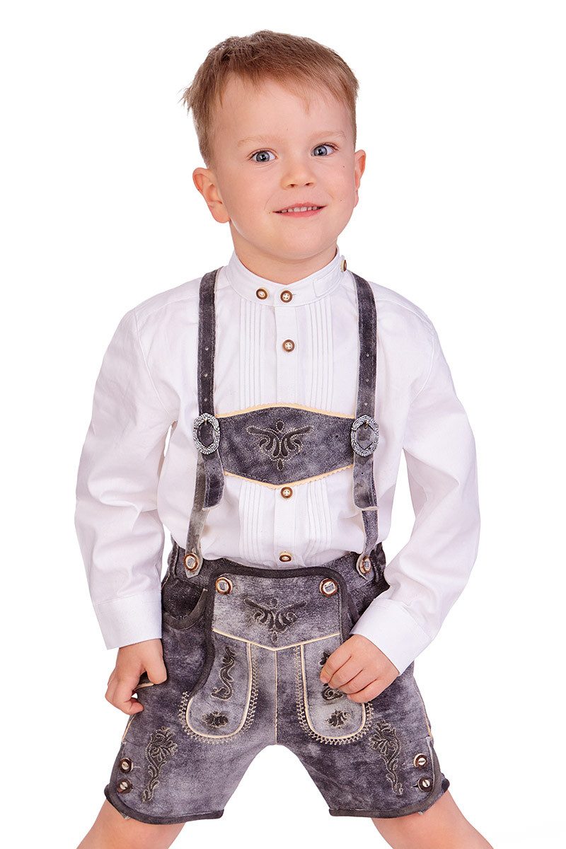 Isar-Trachten Lederhose Lederhose Kinder - FINN - grau