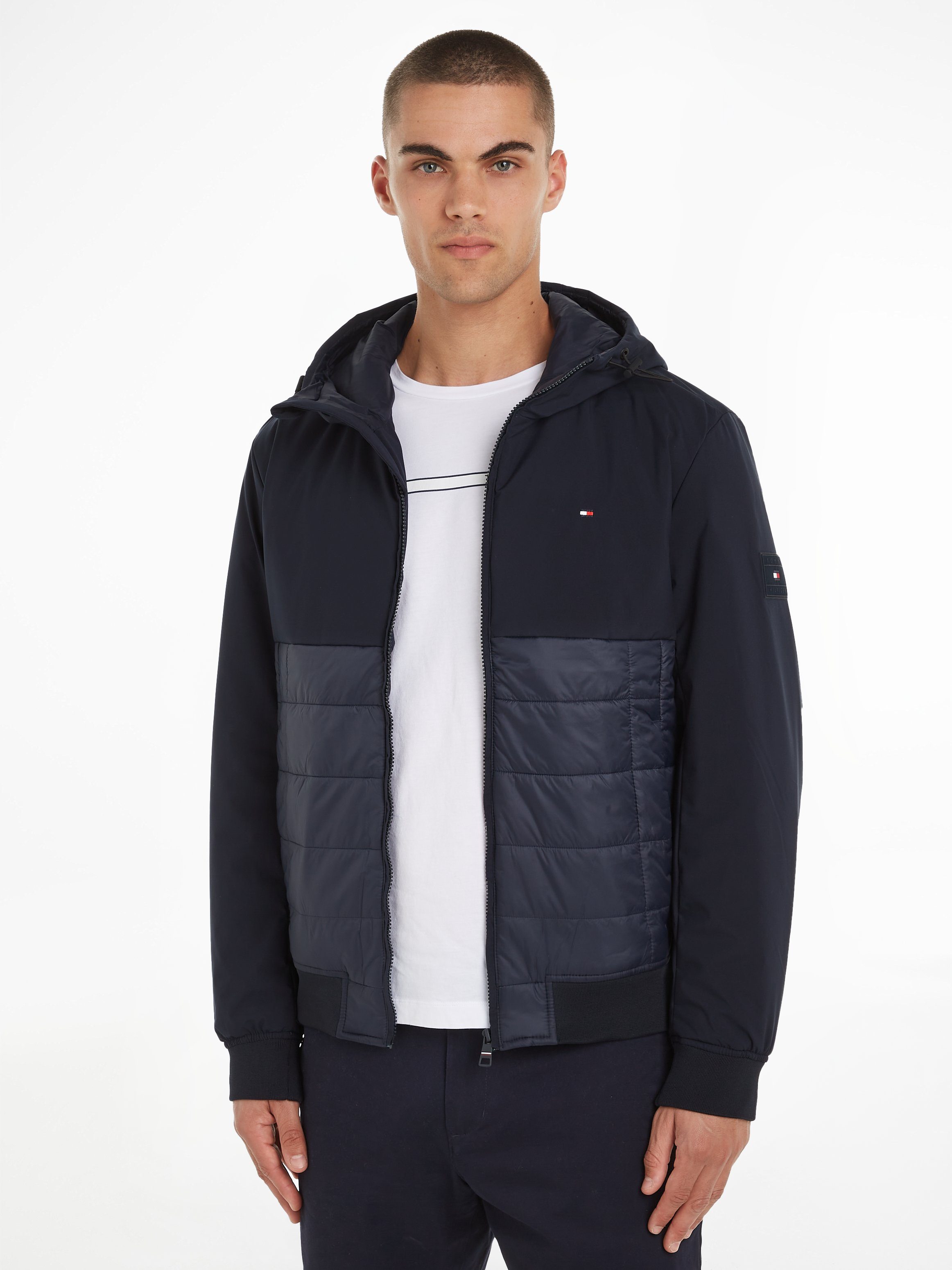 Tommy Hilfiger Steppjacke CL MIX MEDIA HOODED JACKET Desert Sky