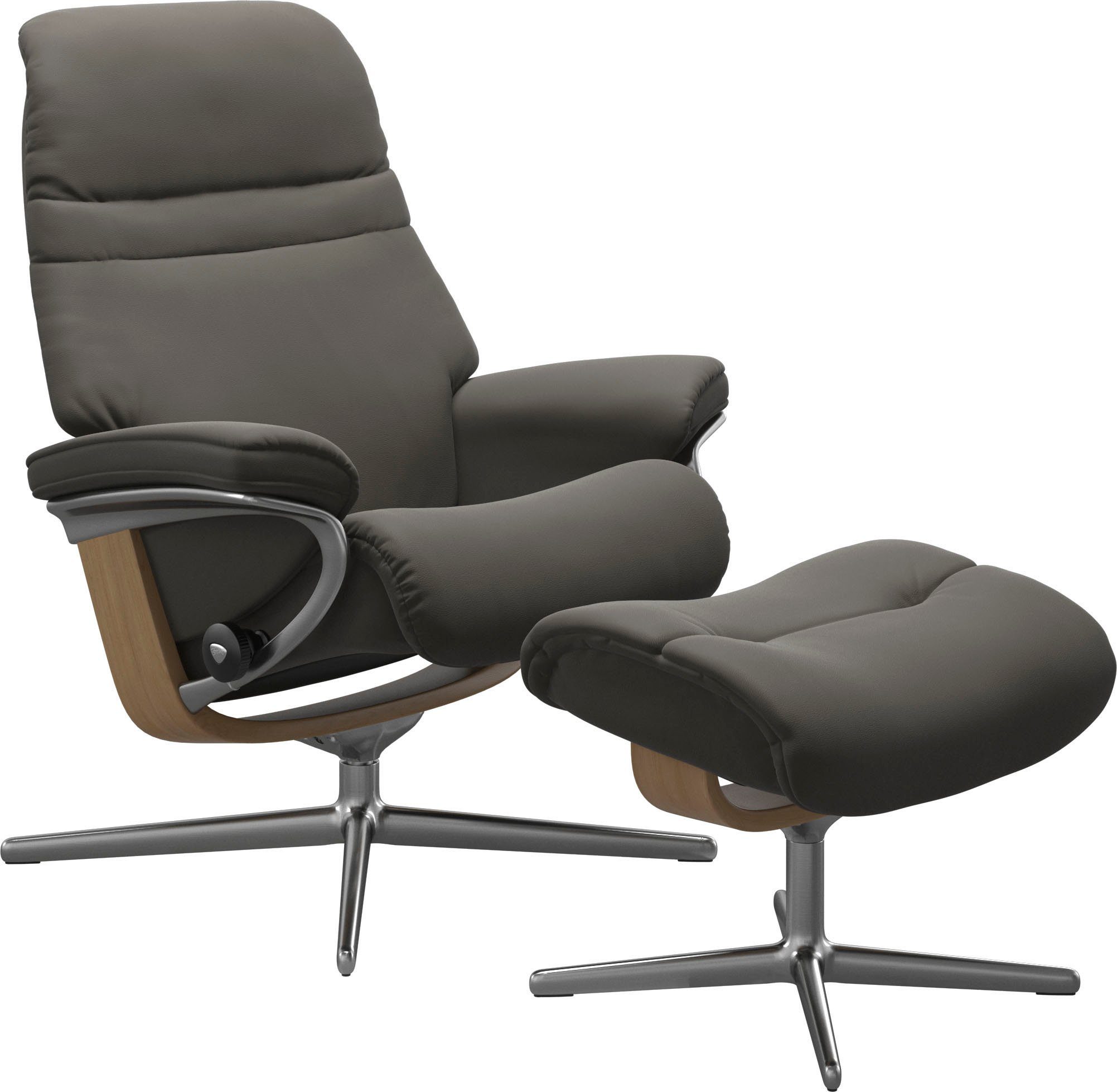 Stressless® Fußhocker Sunrise, mit Cross Base, Größe S, M & L, Holzakzent Eiche. € 700,00
