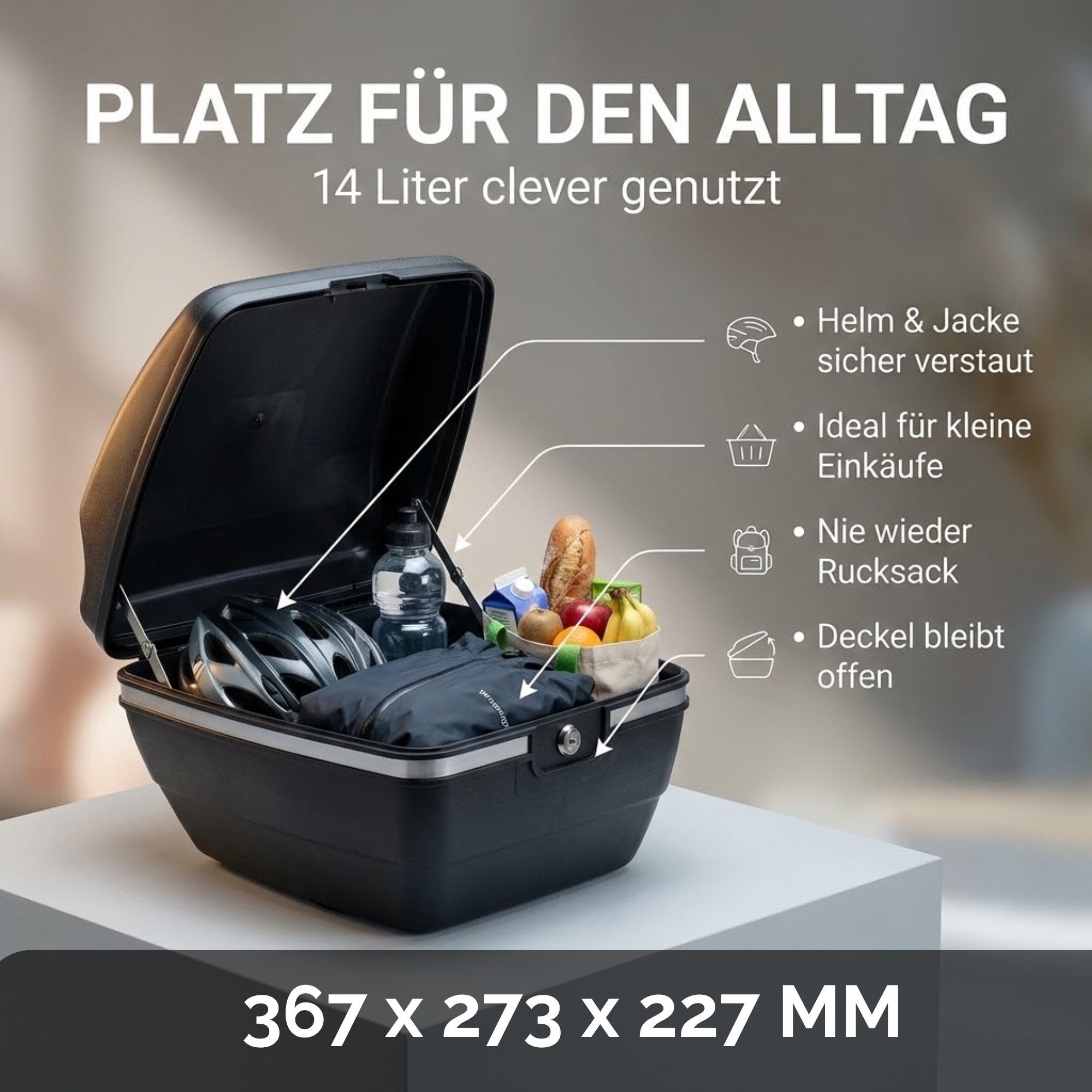 Thiru Fahrradkoffer - Touring-Tresor 14L - Fahrradkoffer - Abschließbar & diebstahlsicher