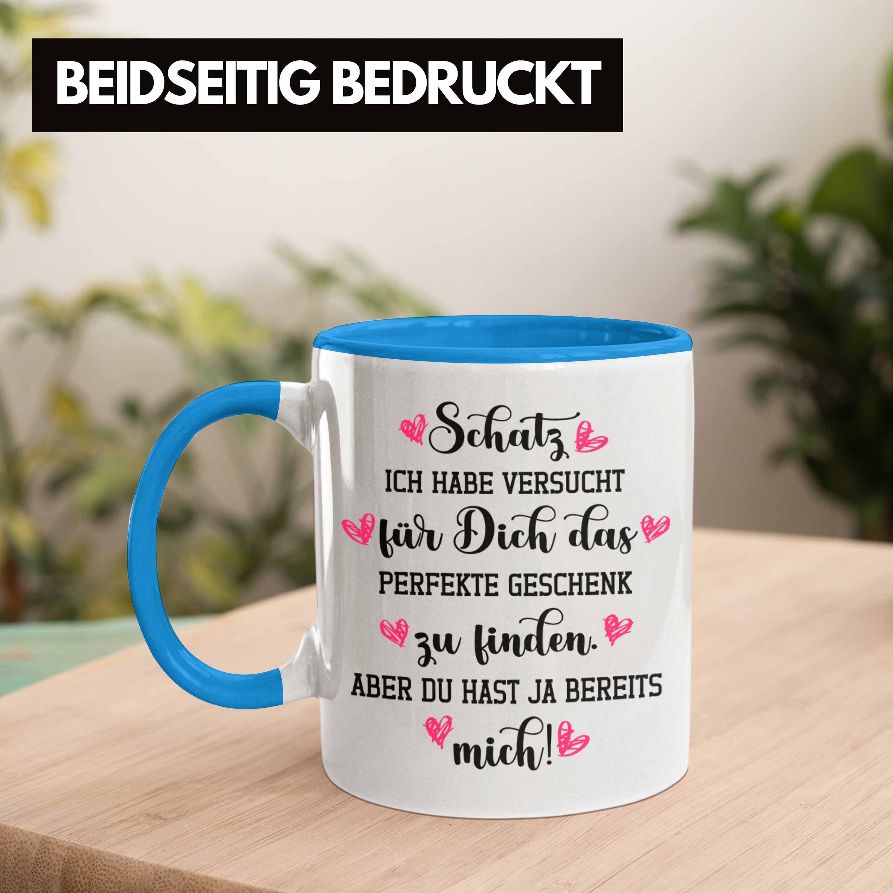 Liebe Valentinstag Freundin Valentinstaggeschenk Geschenk Trendation Schatz Paare Blau Tasse Trendation Freund Tasse -