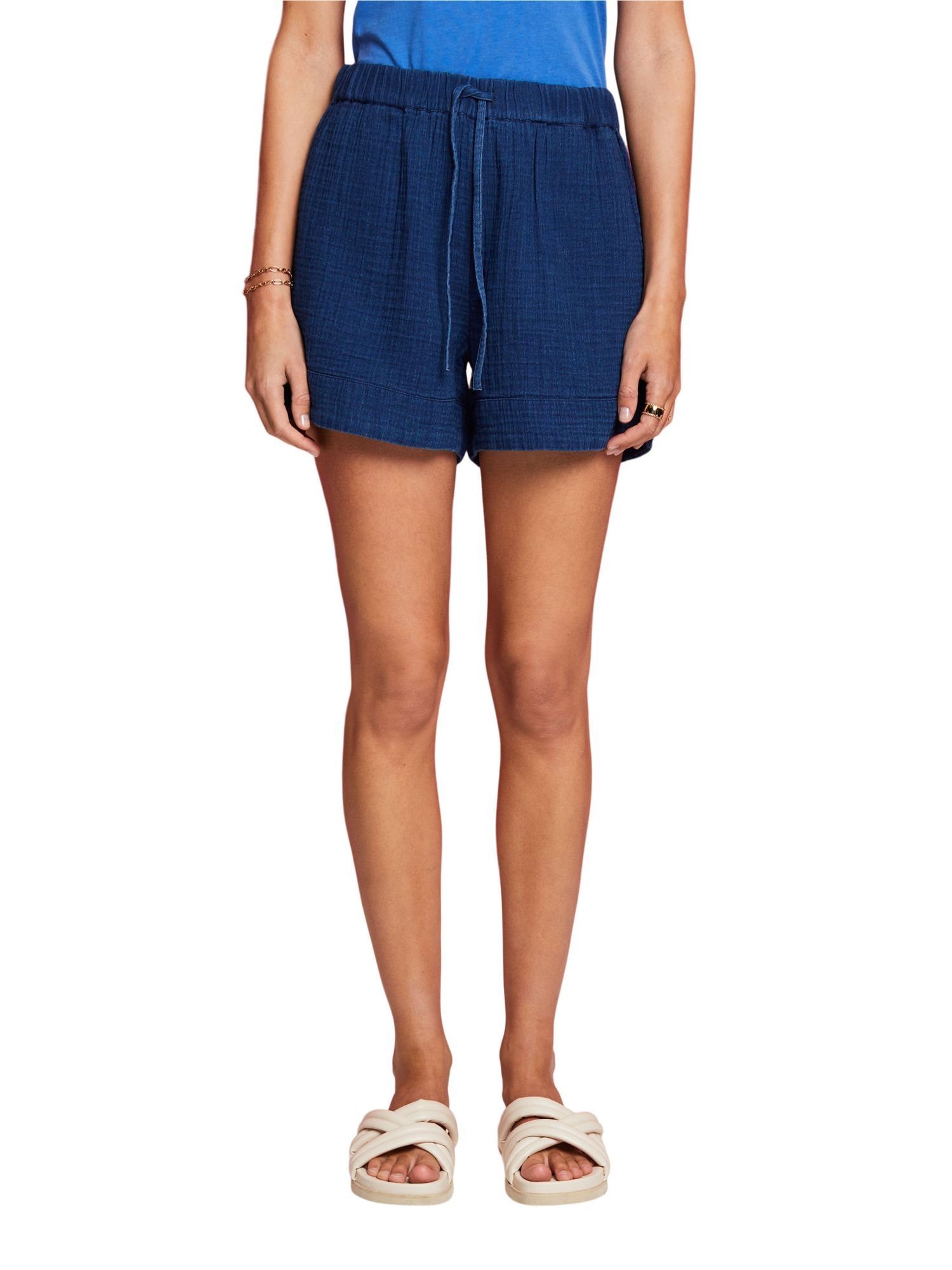 (1-tlg) Esprit % 100 Pull-on-Shorts Shorts Crinkle-Optik, in Baumwolle