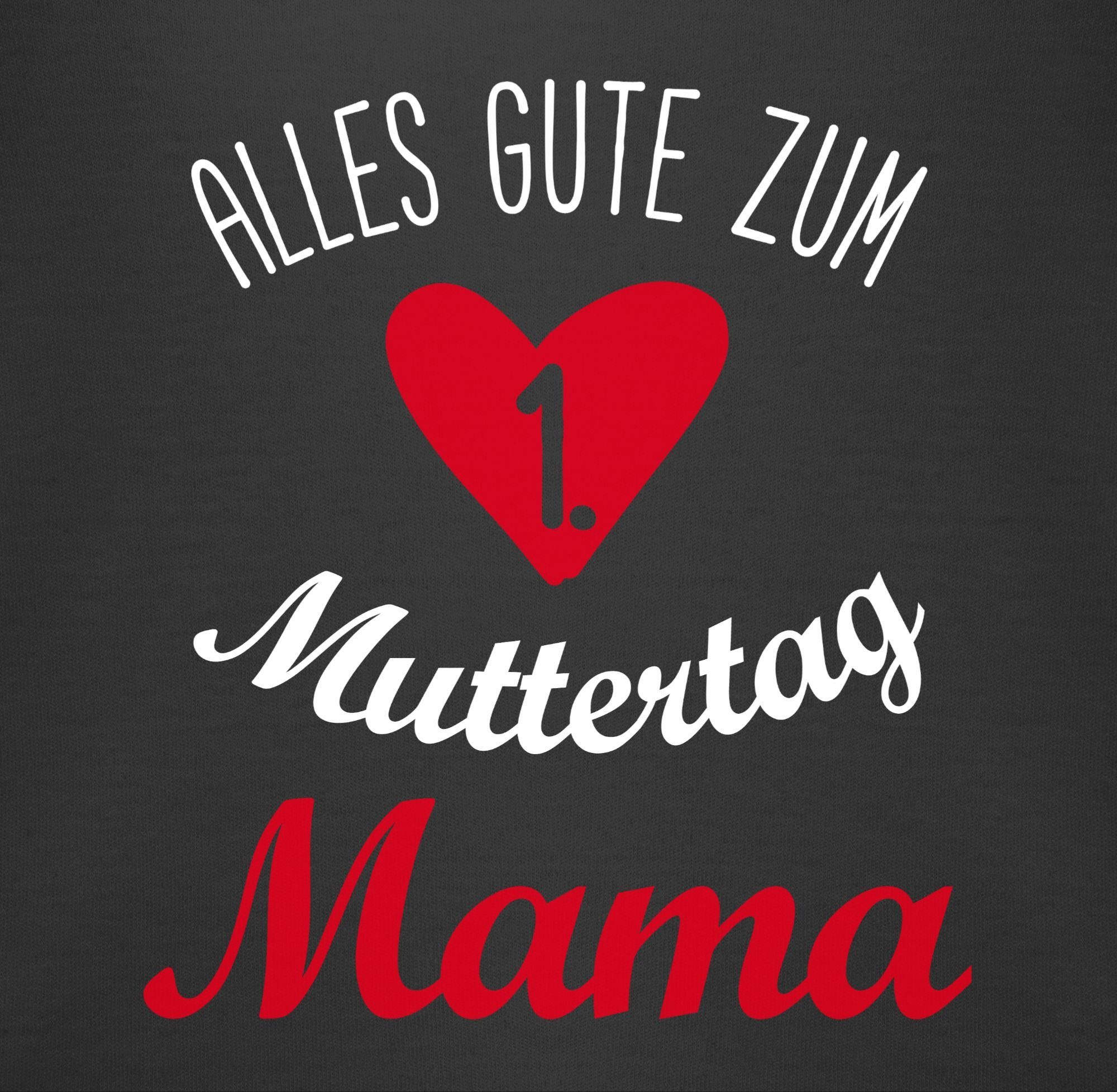 1 - Muttertag (1-tlg) gute 1. Muttertagsgeschenk zum Shirtracer Schwarz Alles Erster Muttertag Shirtbody