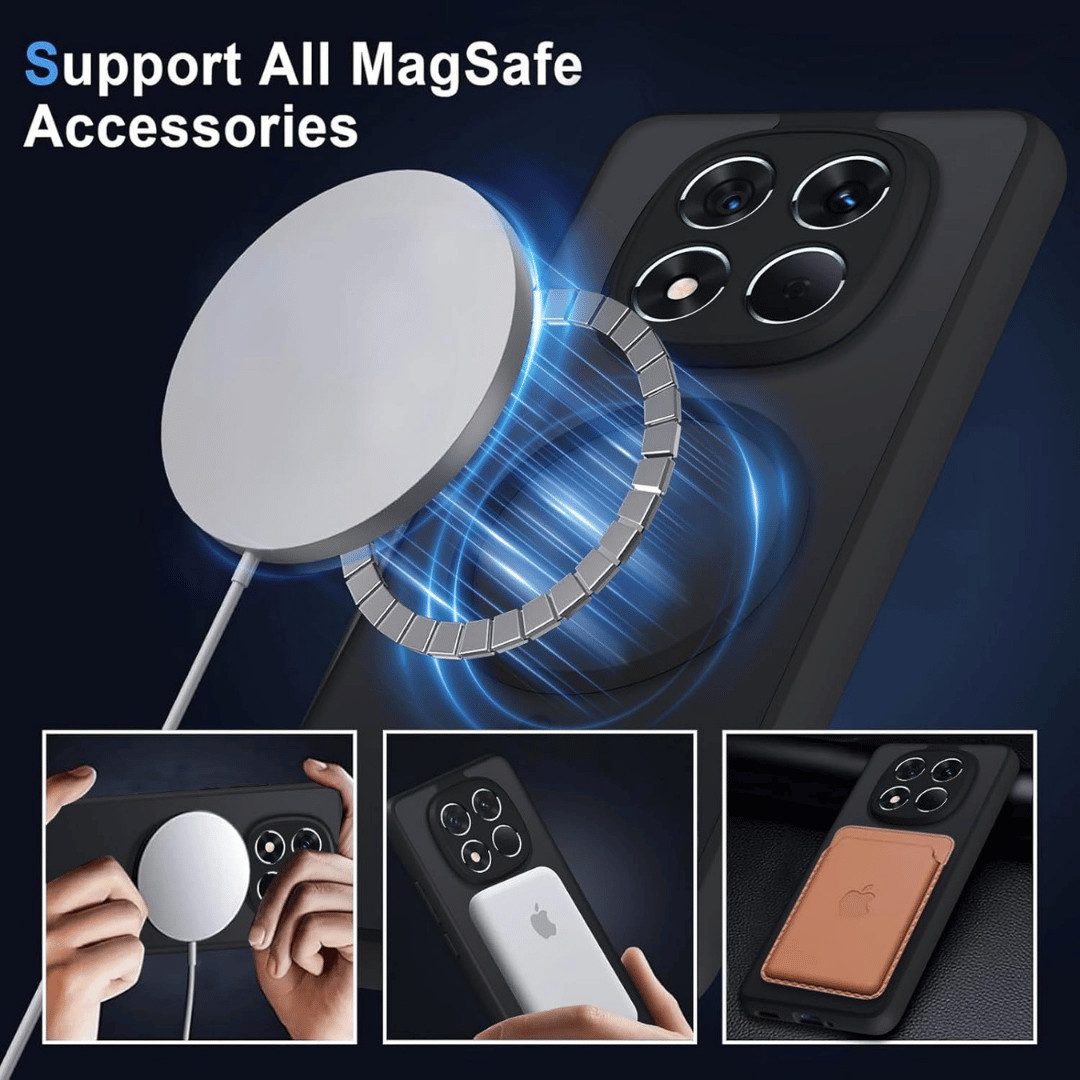 SmartUP Smartphone-Hülle für Xiaomi Redmi Note 15 Pro 5G MagSafe Silikon Schutz Slim Case Cover 6,67 Zoll, MagSafe-Technologie, integrierter Kameraschutz – Bild 2 von 5