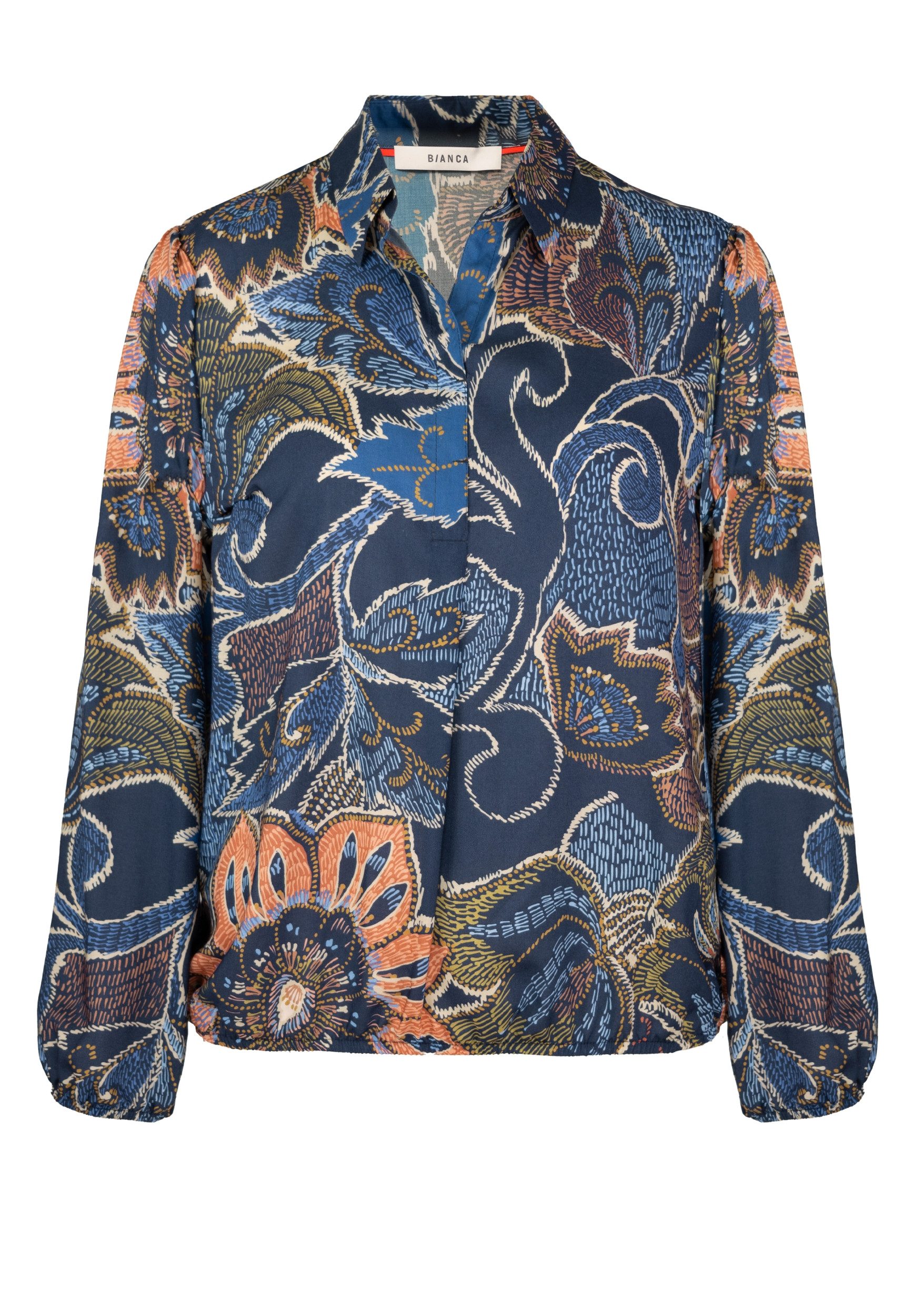 bianca Langarmbluse ADINA - Bluse Damen - Langarmbluse - Druckbluse - Damen Bluse mit V-Au