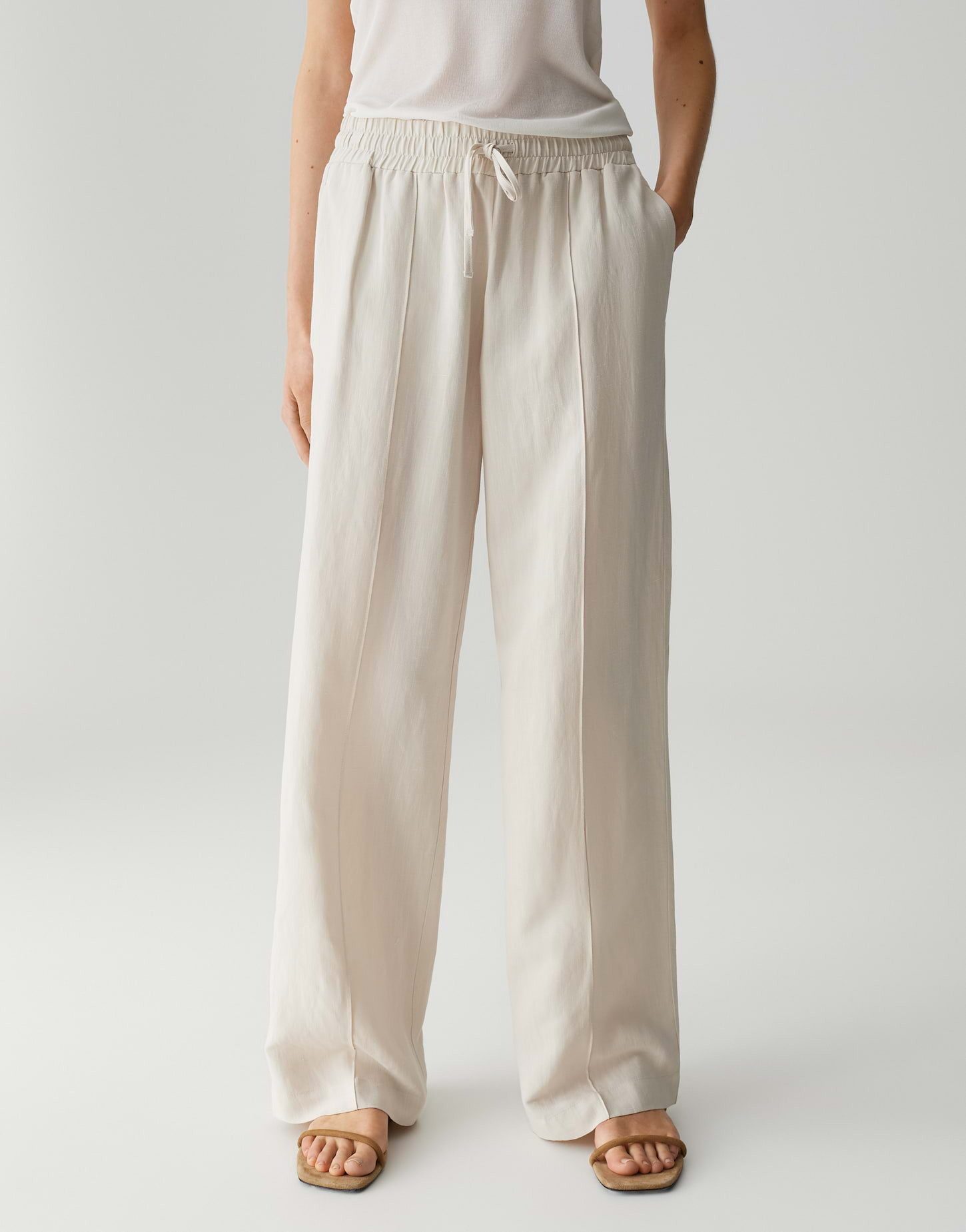 OPUS PANTS Schlupfhose MALOTTA NATURAL Mid Rise aus Viskose Leinen Mix günstig online kaufen