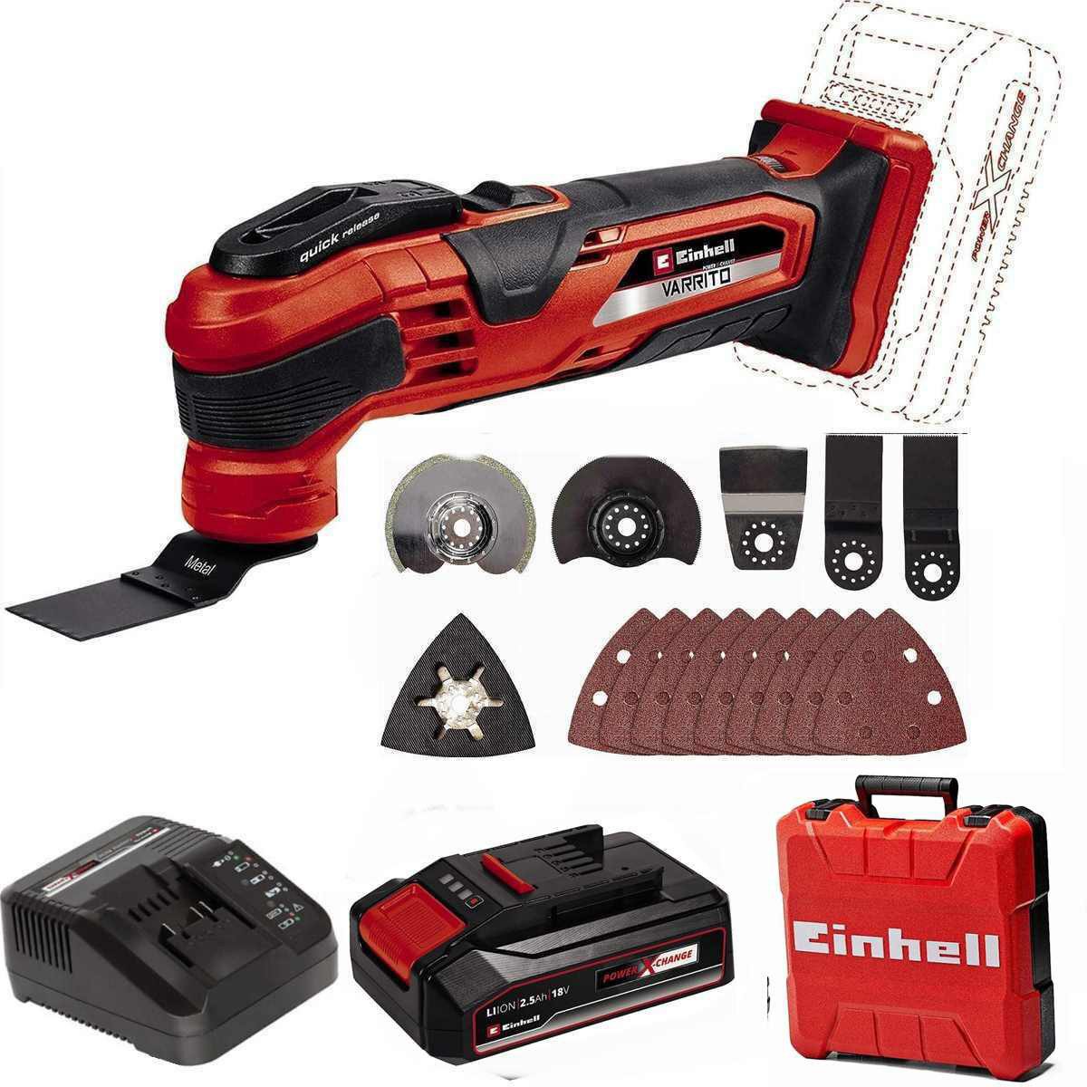 Einhell Akku-Multifunktionswerkzeug Multifunktionswerkzeug VARRITO 18V Akku 2.5 Ah, Ladegerä, Koffer