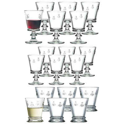 La Rochere Gläser-Set Biene Abeille Wein- und Wassergläserset 18er Set, Glas