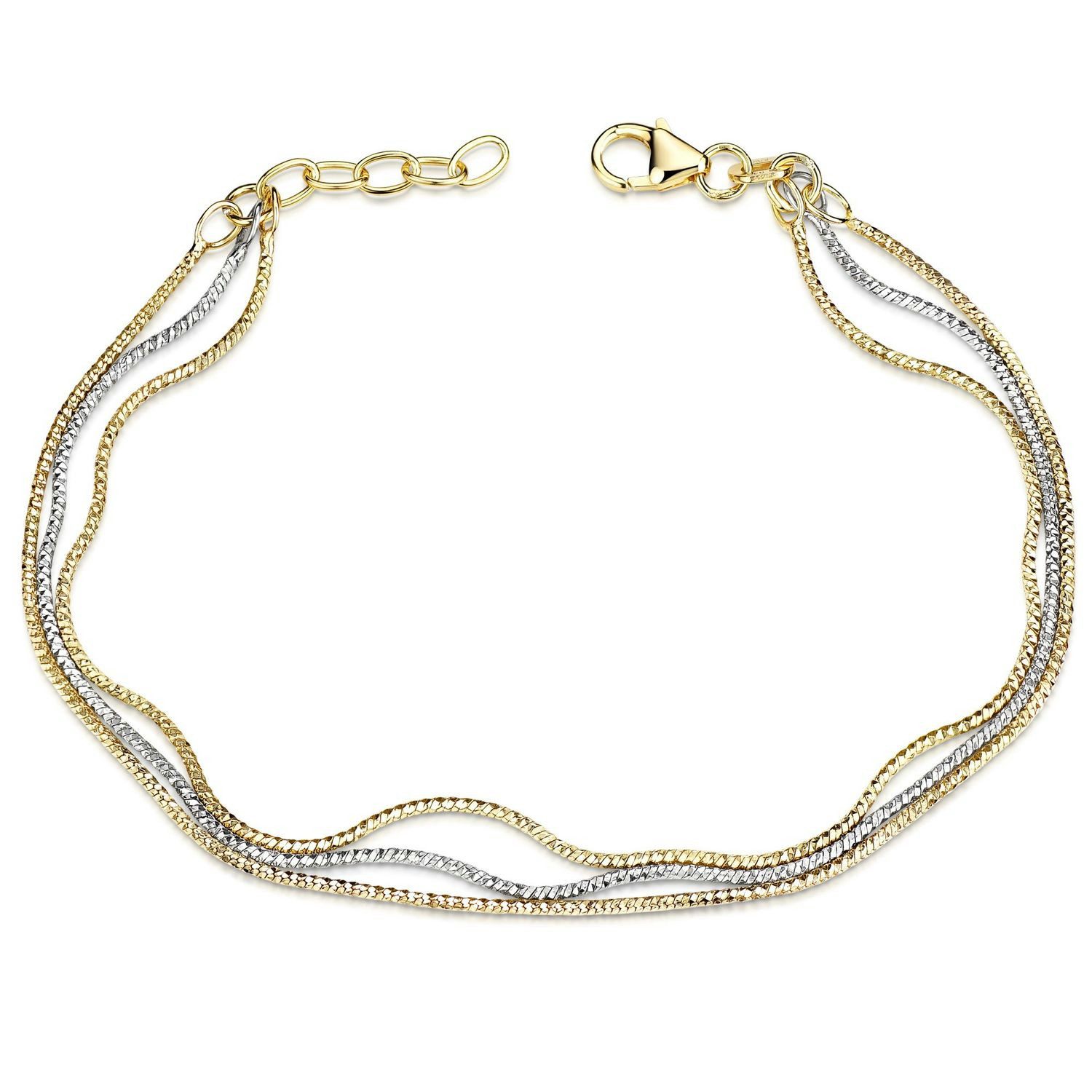 Armkette Damen Silber Gold Bicolor mehrreihig SA-128