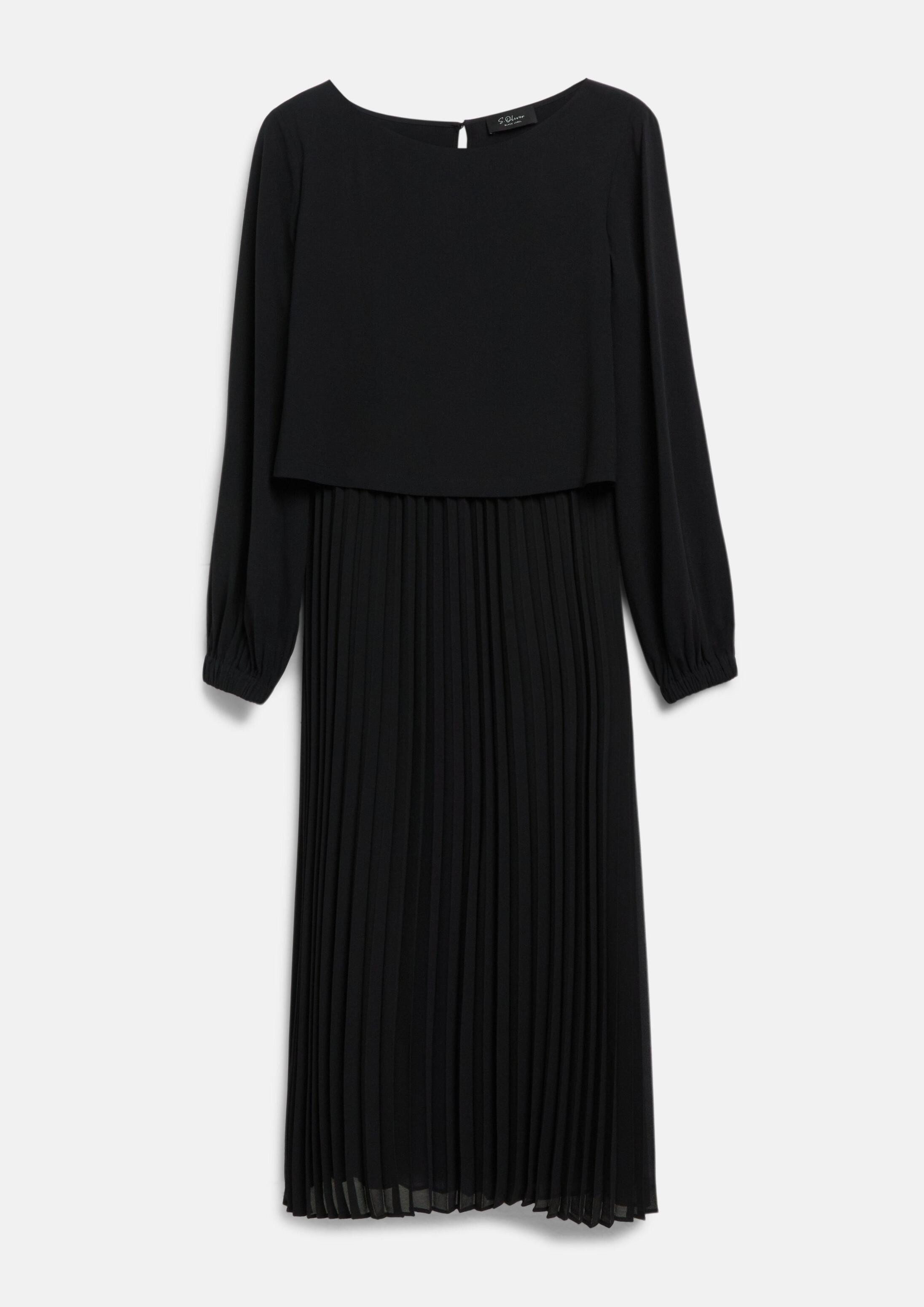 s.Oliver Midikleid Kleid Midi-Kleid aus Chiffon-Crêpe mit Layering-Effekt
