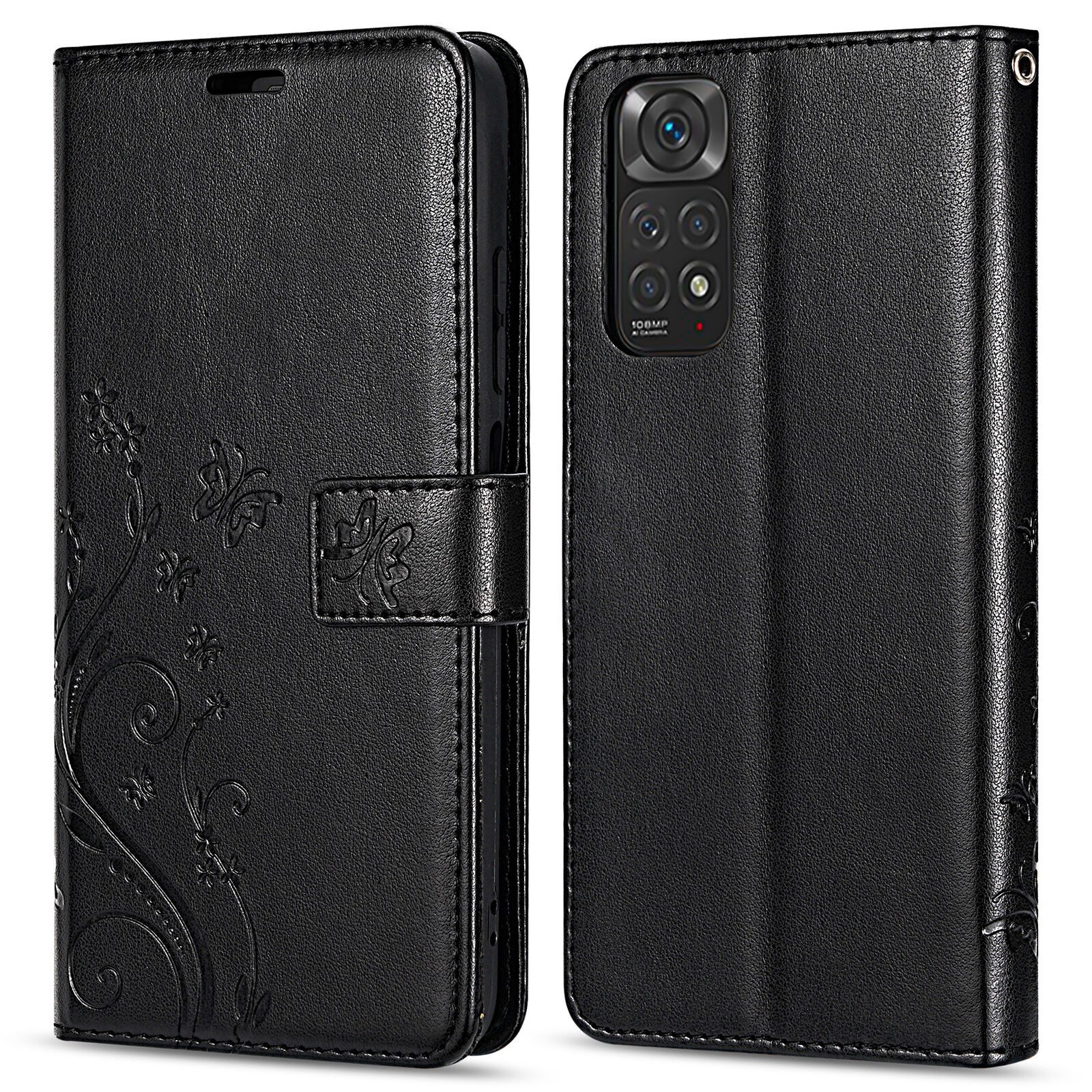 betterfon Handyhülle Handytasche für Xiaomi Redmi Note 11 / 11S 4G Schutzhülle Klapphülle, Bookstyle-Hülle: Magnetverschluss 3 Kartenfächer & Standfunktion