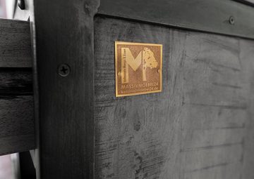 Massivmoebel24 Sideboard Sideboard Mango 153x40x83 grau lackiert HEAVY INDUSTRY #151