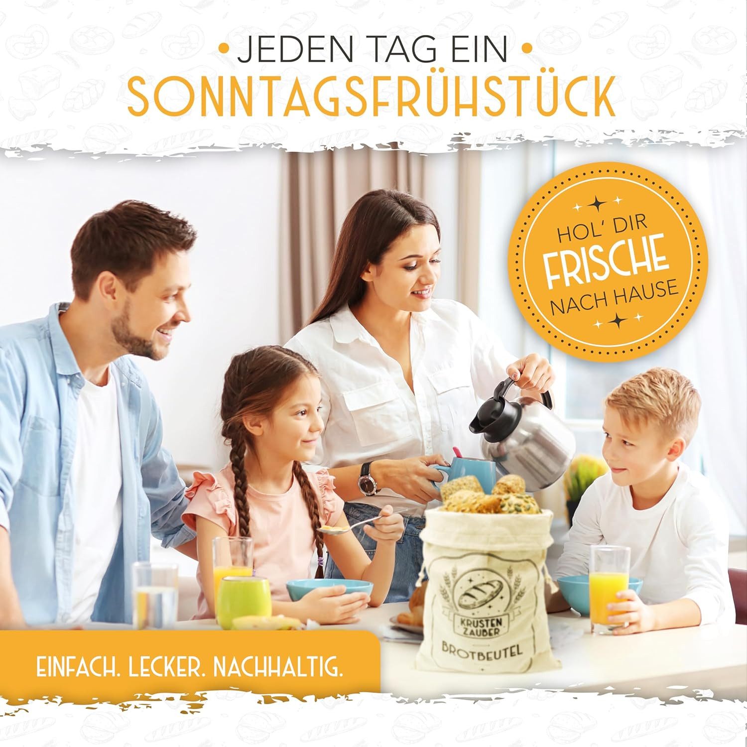 Krustenzauber Brottasche Leinen Brotbeutel im 2er oder 3er Set zur Brotaufbewahrung, (2-tlg)