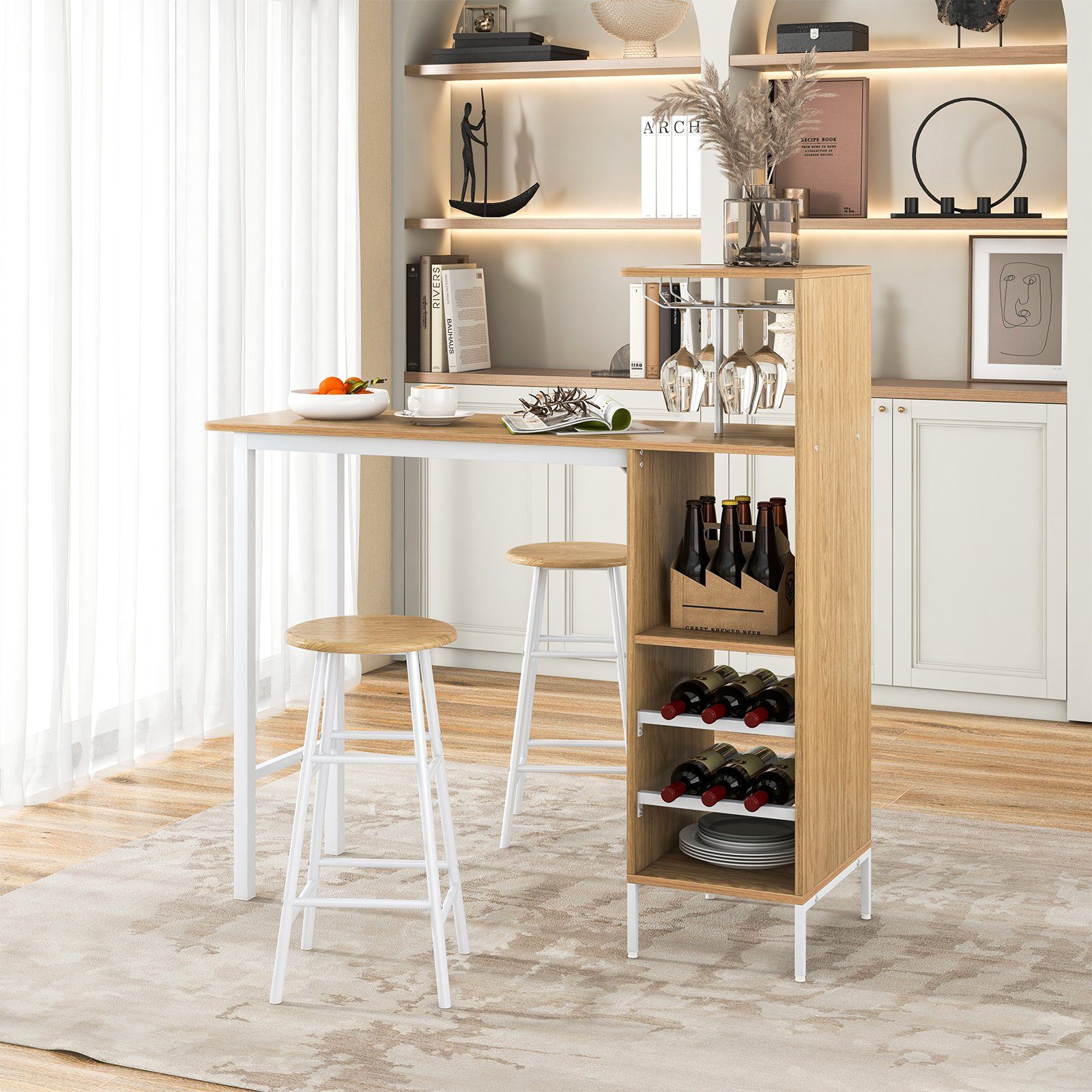 COSTWAY Bartisch (3 TLG. mit Hockern), günstig online kaufen