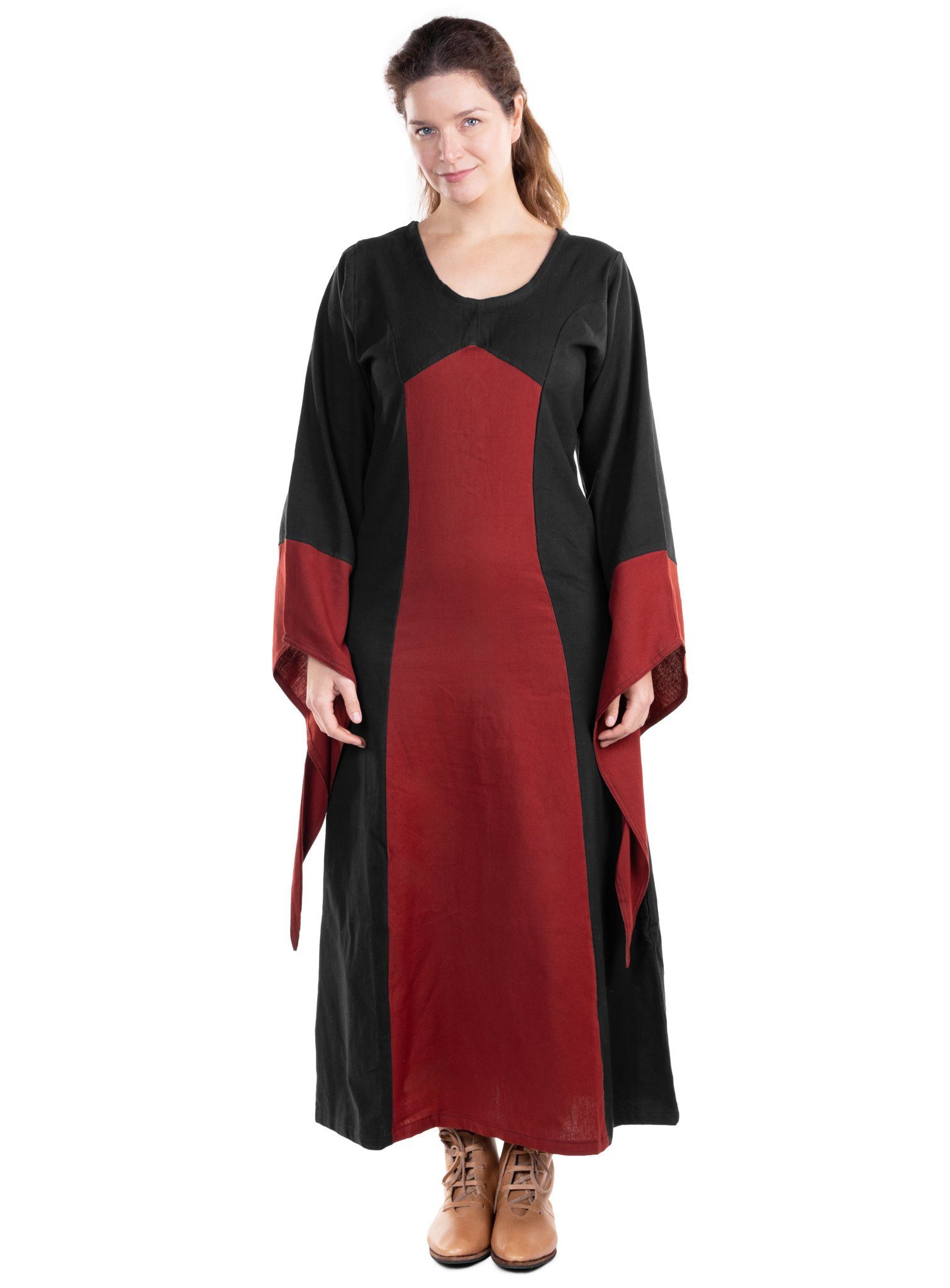 Metamorph Hexen-Kostüm Schlichtes Vampirkleid schwarz-rot, Hochwertige und authentische Mittelalterkleidung zu unschlagbar günst